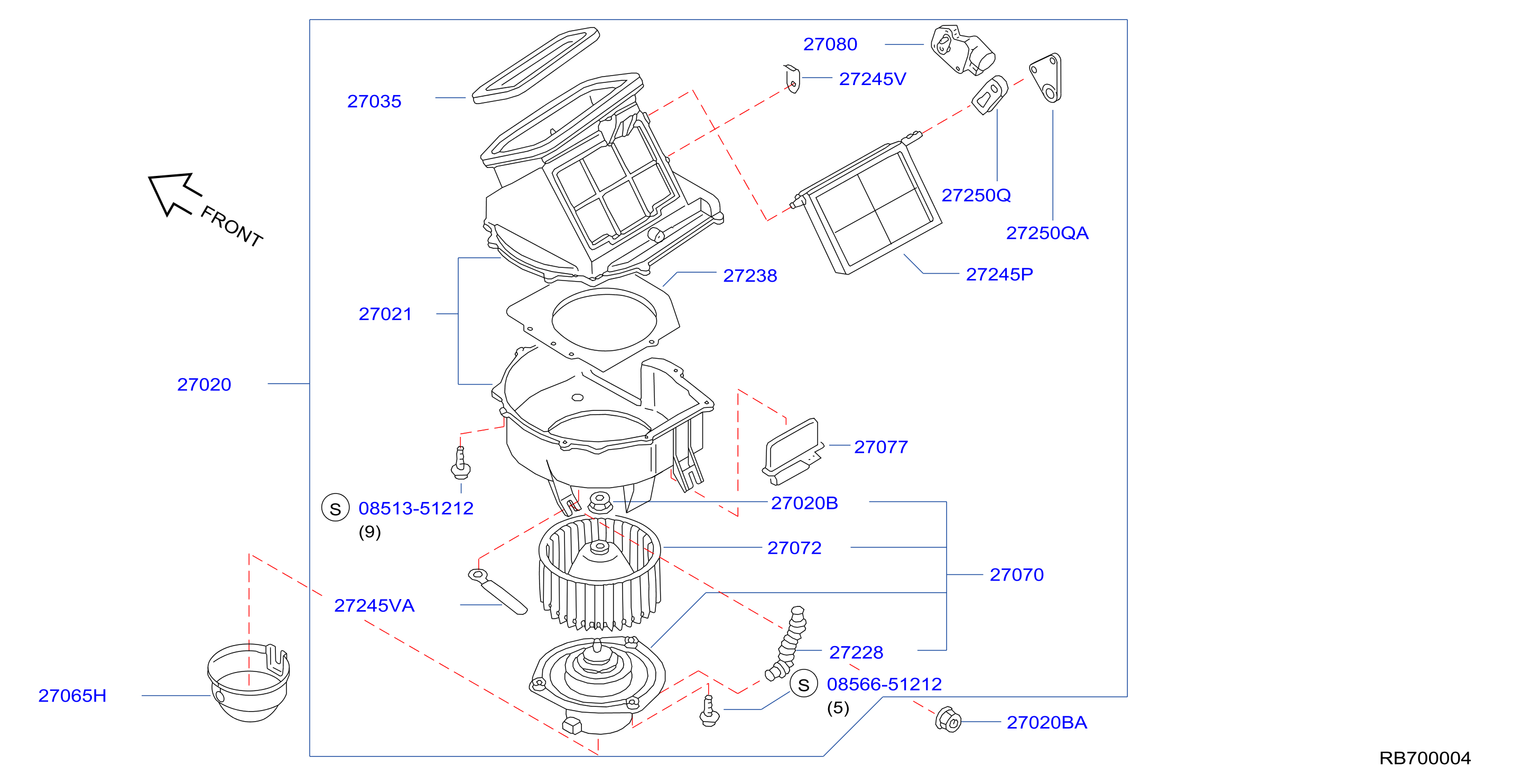 Diagram HEATER & BLOWER UNIT for your Nissan