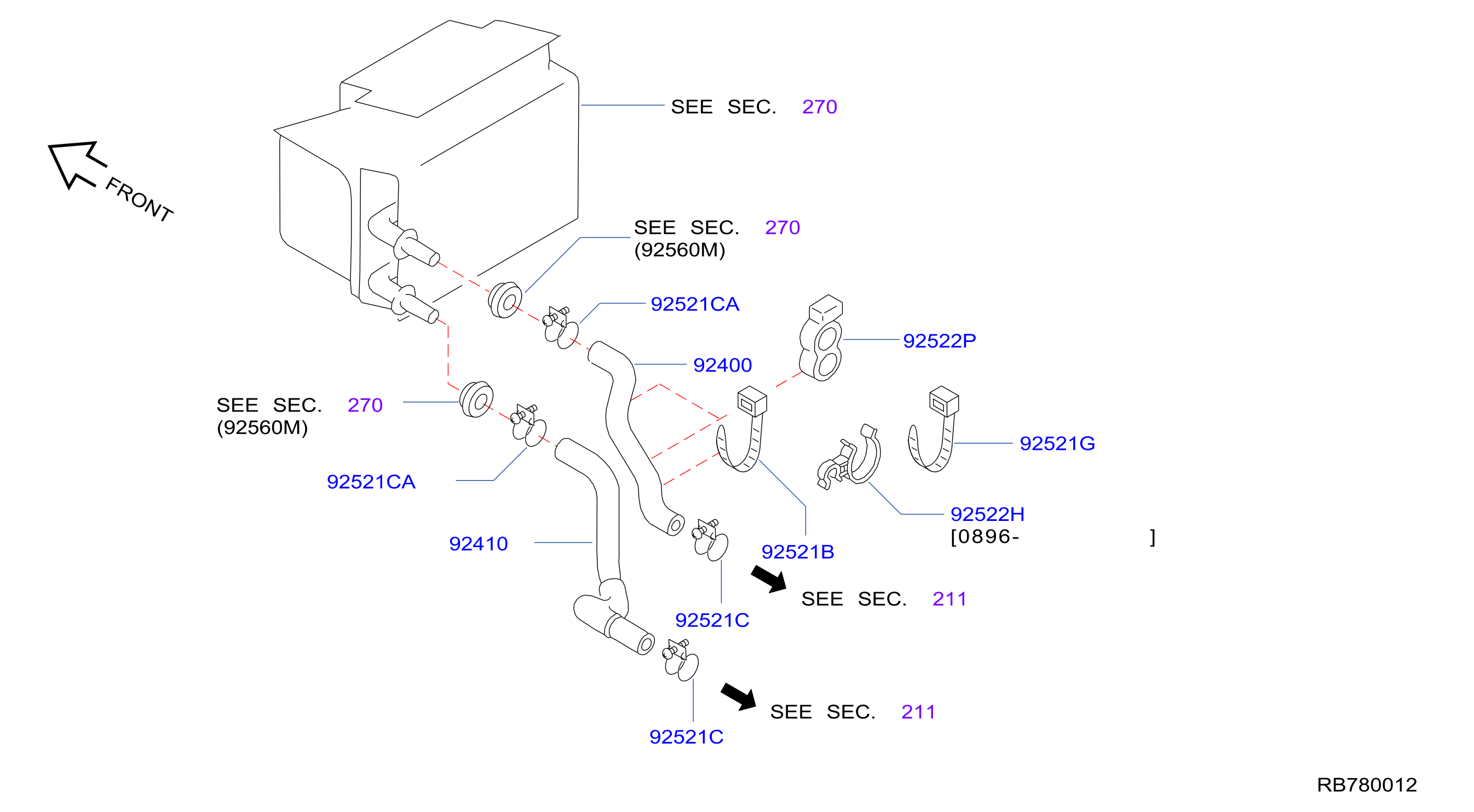Diagram TUBERÍA DE CALEFACCIÓN for your 1999 Nissan Sentra   