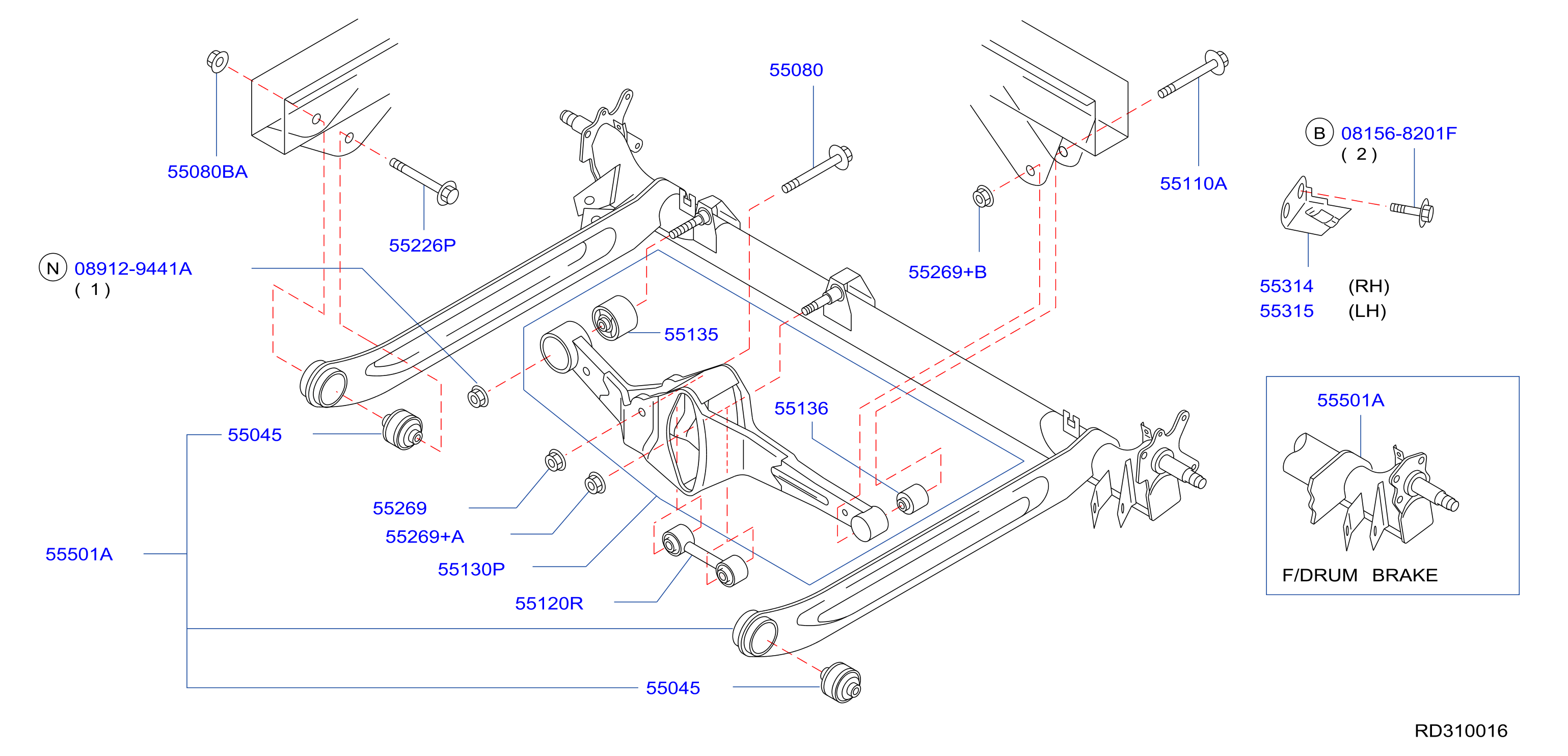 Diagram REAR SUSPENSION for your Nissan Sentra  