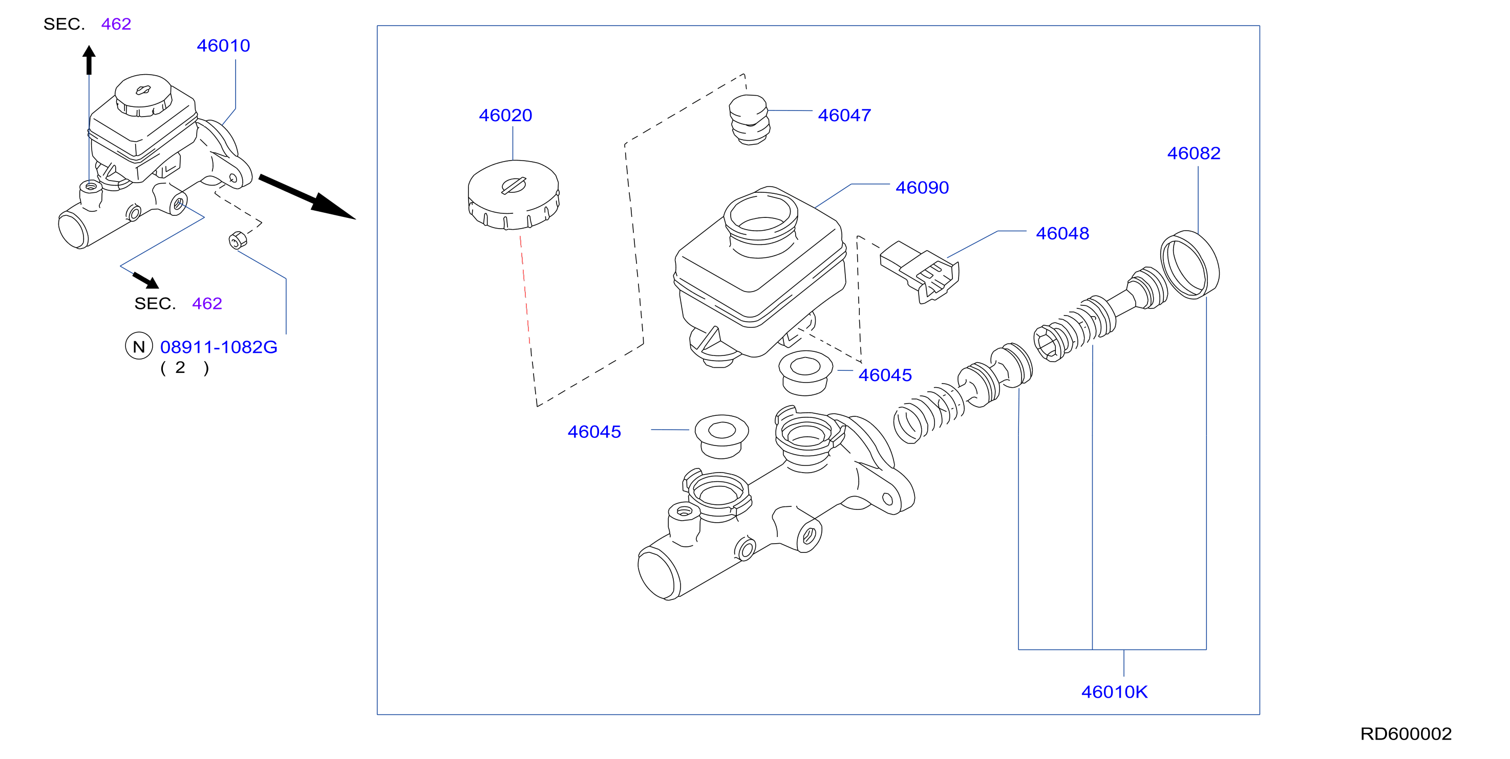 Diagram BRAKE MASTER CYLINDER for your Nissan