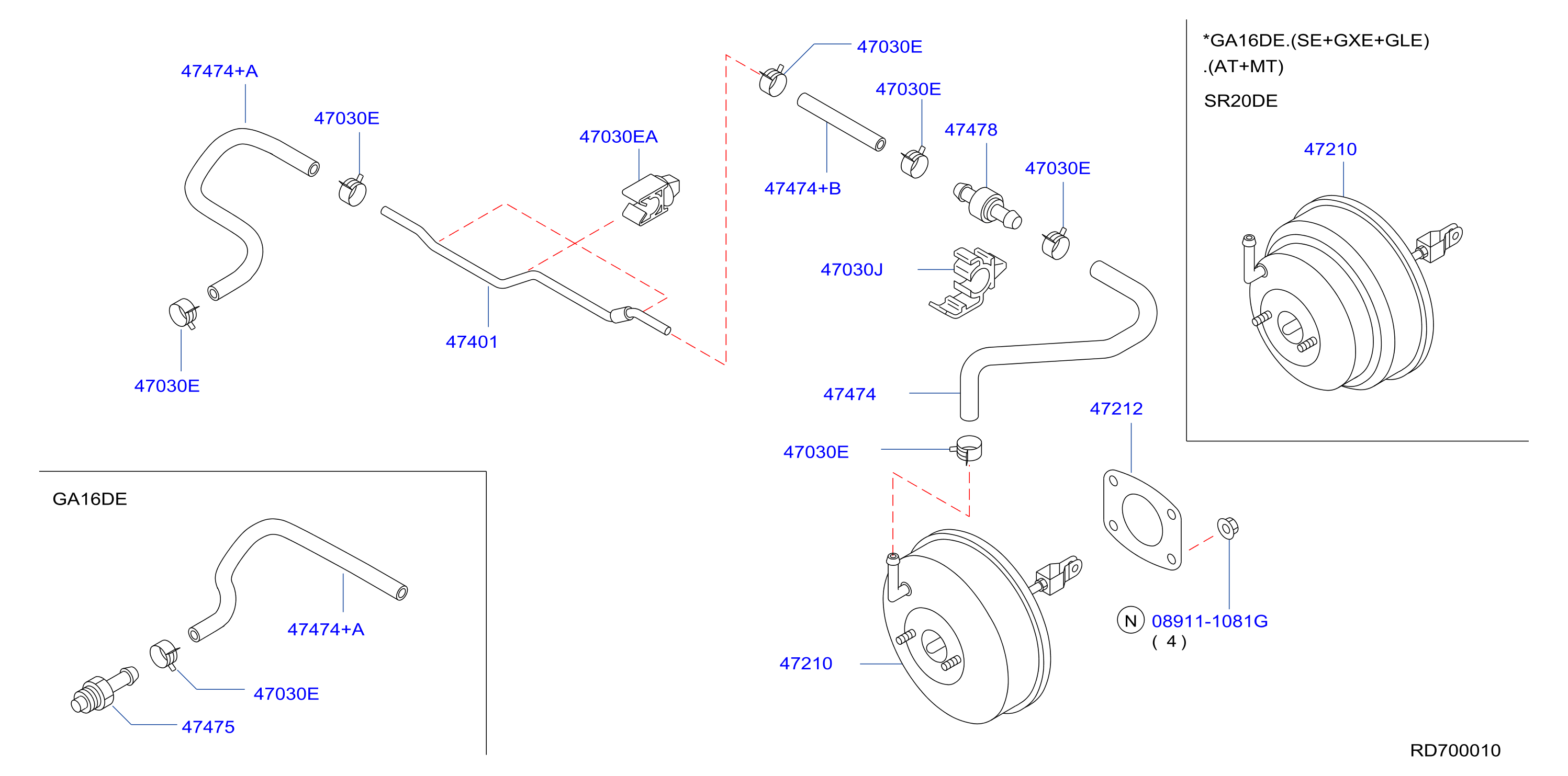 Diagram BRAKE SERVO &             SERVO CONTROL for your Nissan Sentra  