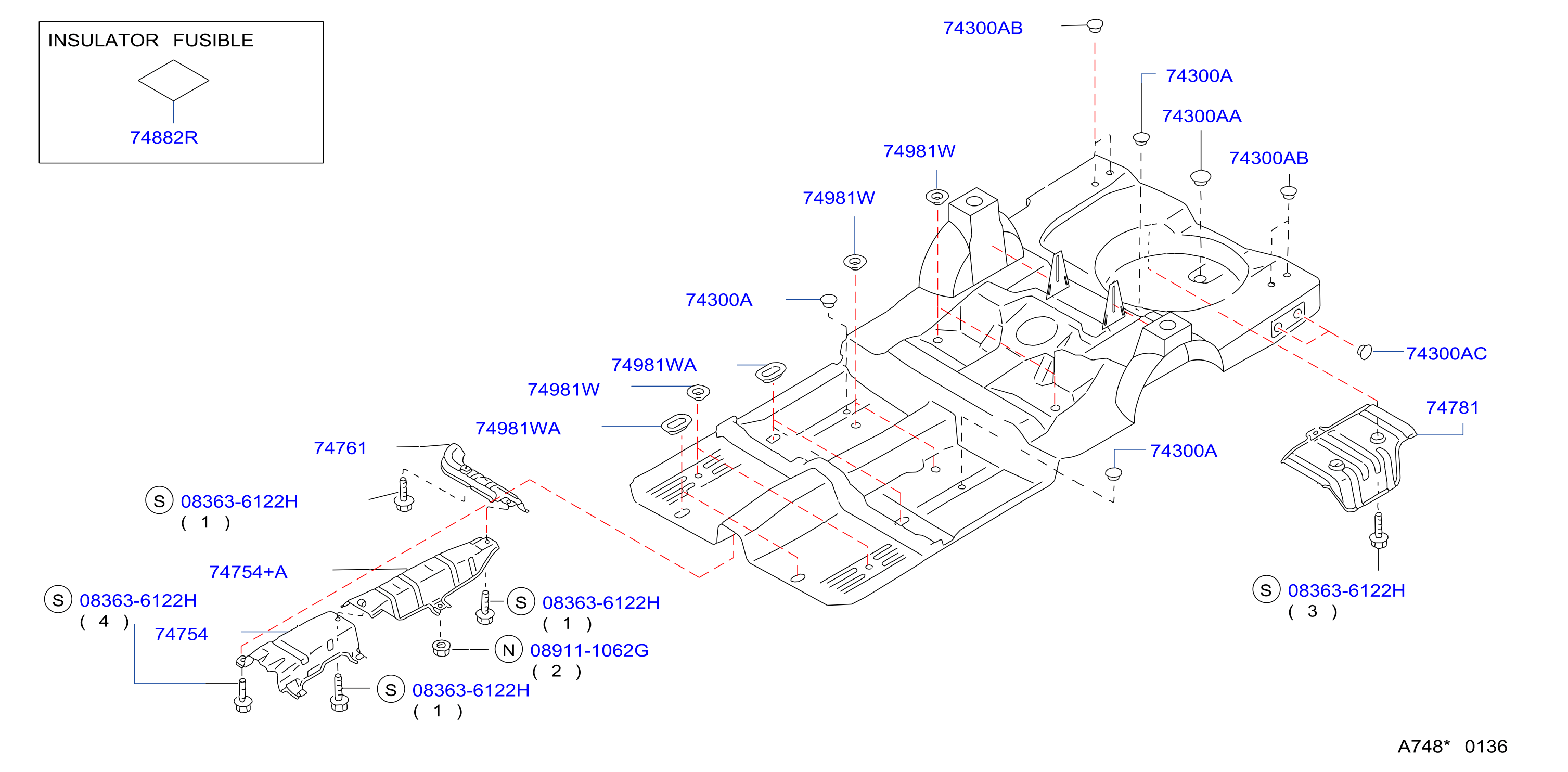 Diagram FLOOR FITTING for your Nissan