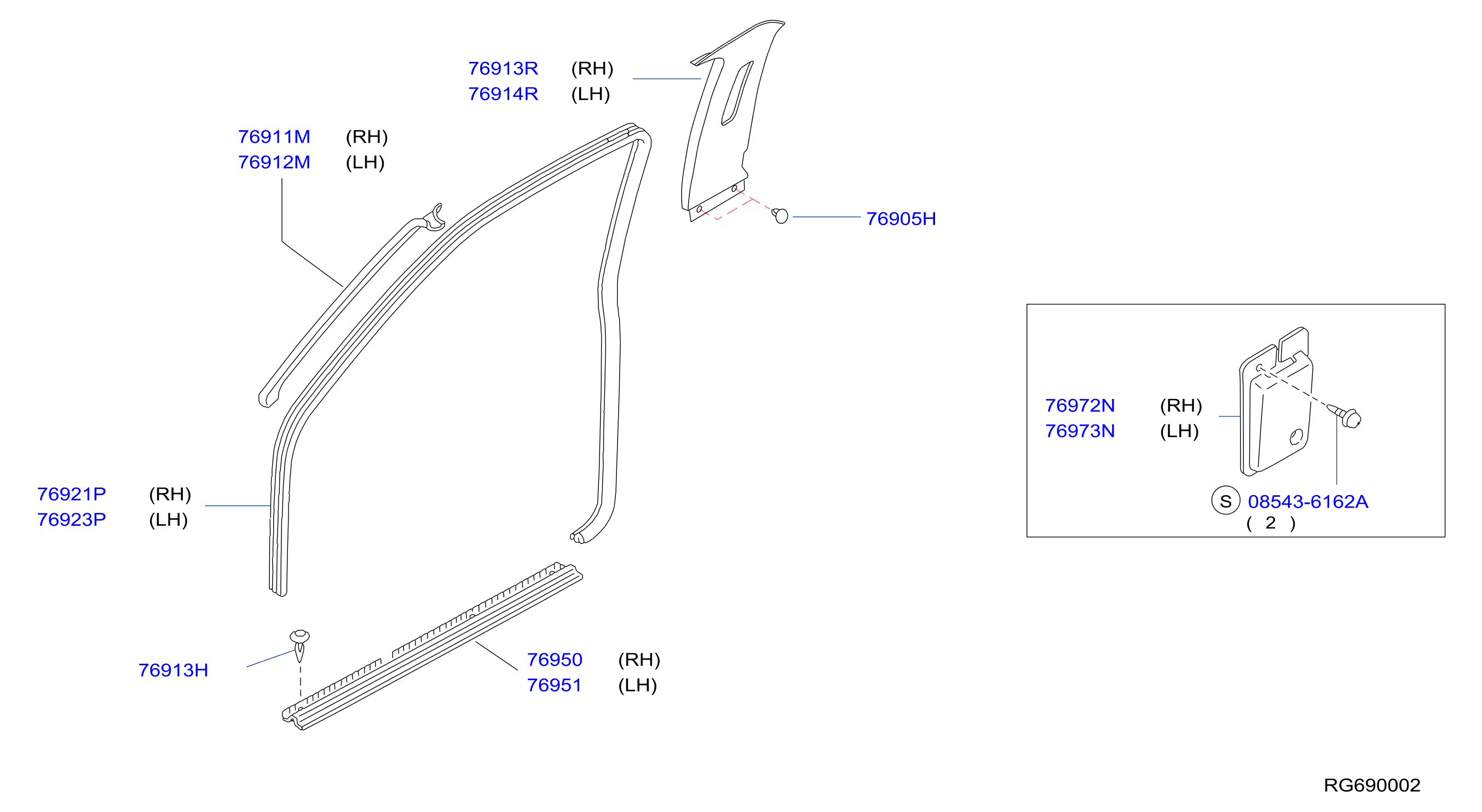 Diagram BODY SIDE TRIMMING for your 2016 Nissan Frontier Crew Cab S 4.0L V6 AT 2WD 