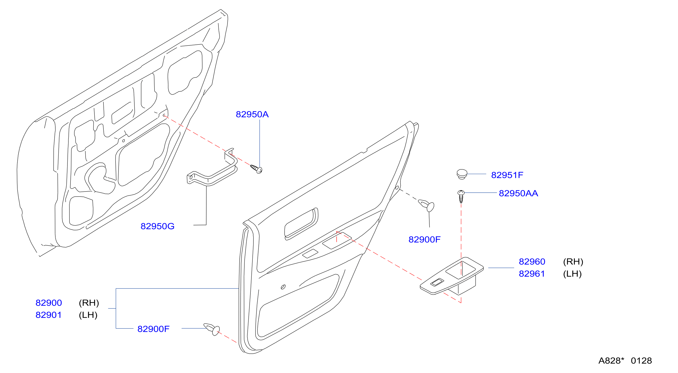 Full size assembly image of REAR DOOR TRIMMING (1/1)