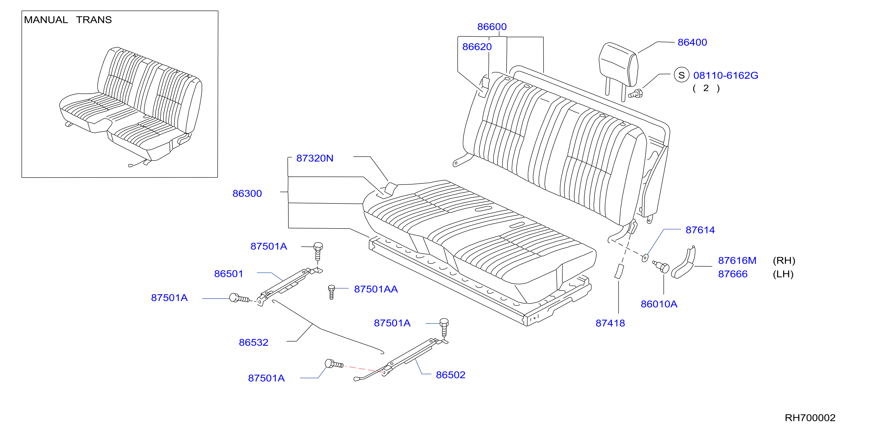 Diagram FRONT SEAT for your Nissan Frontier  