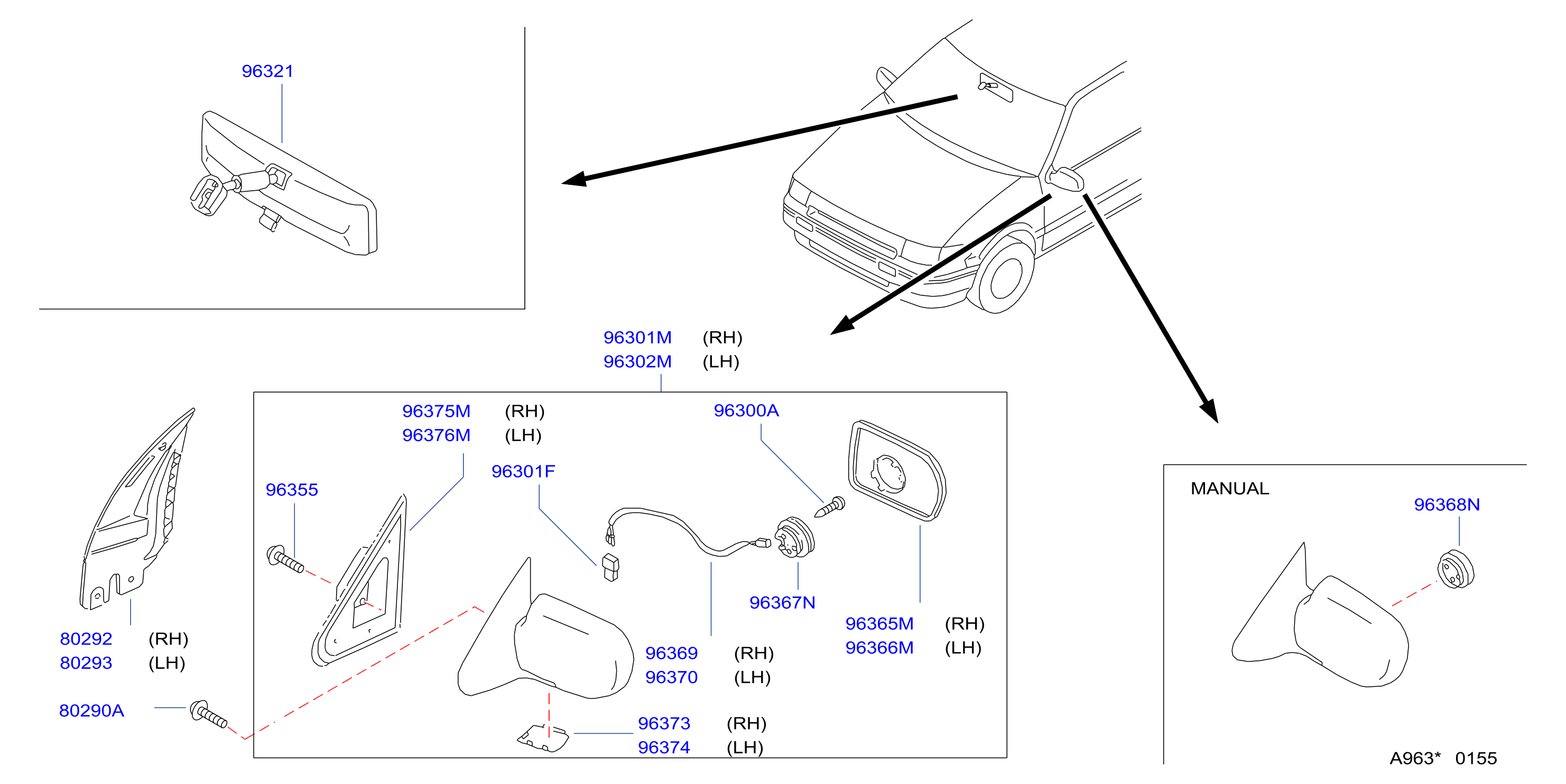 Diagram REAR VIEW MIRROR for your Nissan