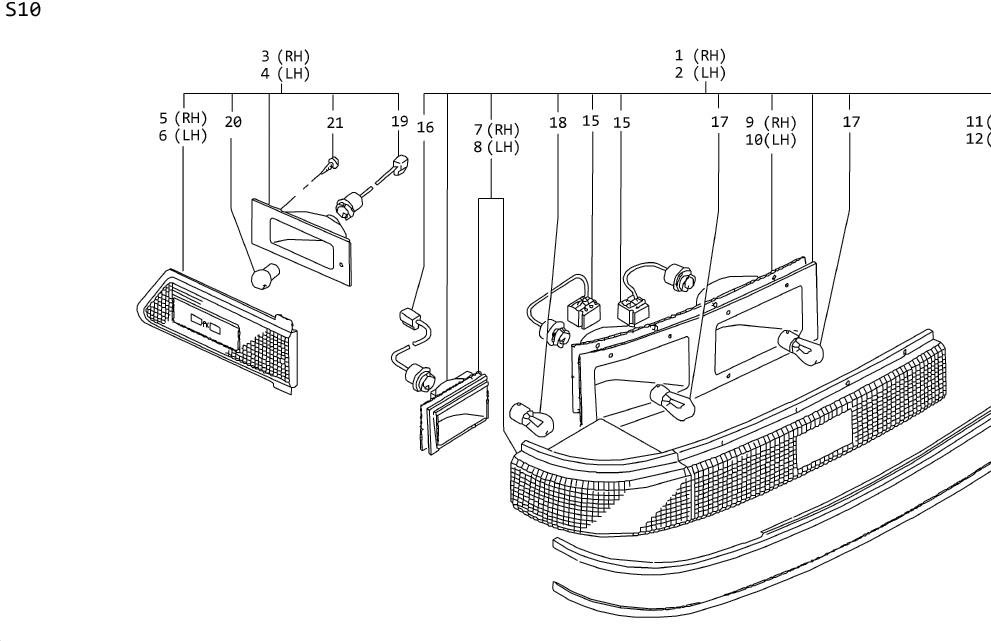 Diagram REAR COMBINATION LAMP & SIDE MARKER LAMP(REAR) for your Nissan