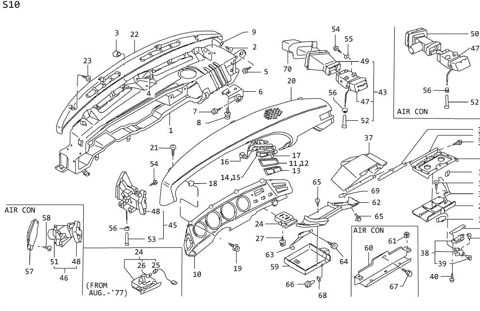 Diagram INSTRUMENT PANEL & TRIMMING for your 1984 Nissan 300ZX   