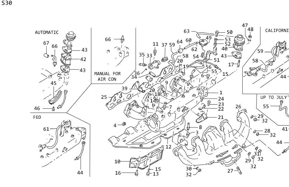 Diagram MANIFOLD, EGR for your Datsun 280Z  