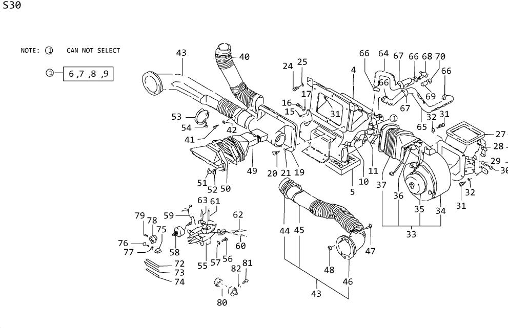 Diagram CAR HEATER for your Datsun 240Z  