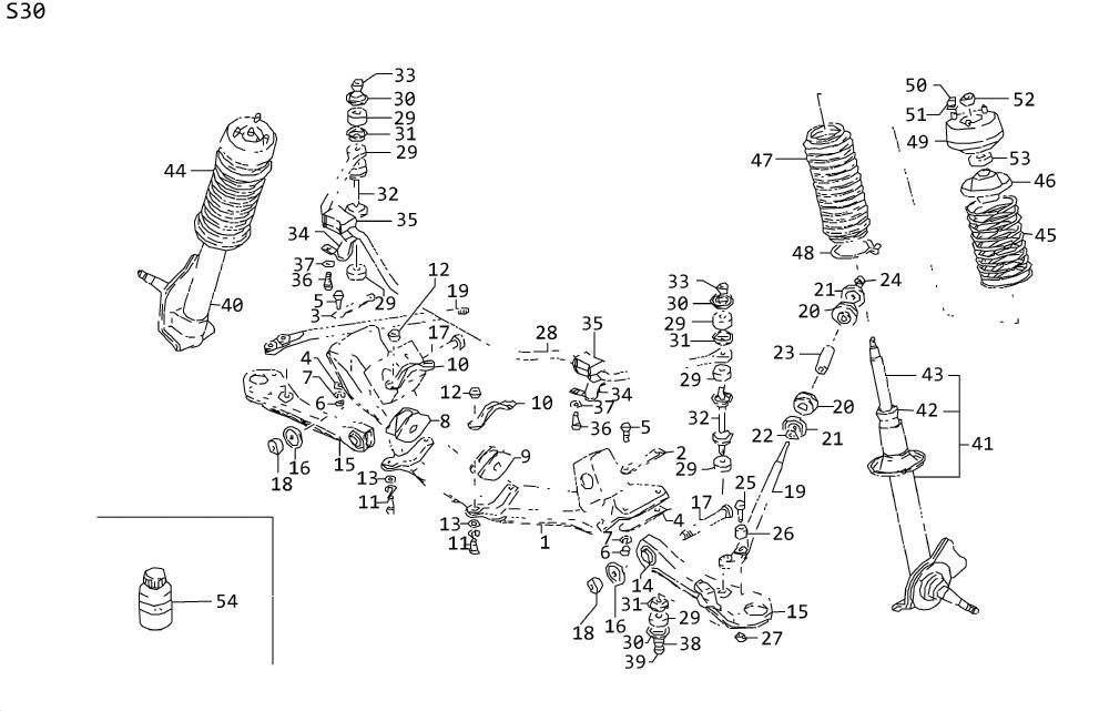 Diagram FRONT SUSPENSION(STRUT & SHOCK ABSORBER) for your Datsun 280Z  