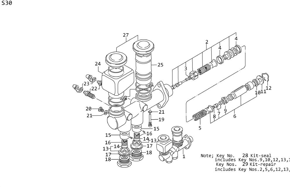 Diagram BRAKE MASTER CYLINDER-TANDEM- for your 2019 Nissan NV1500   