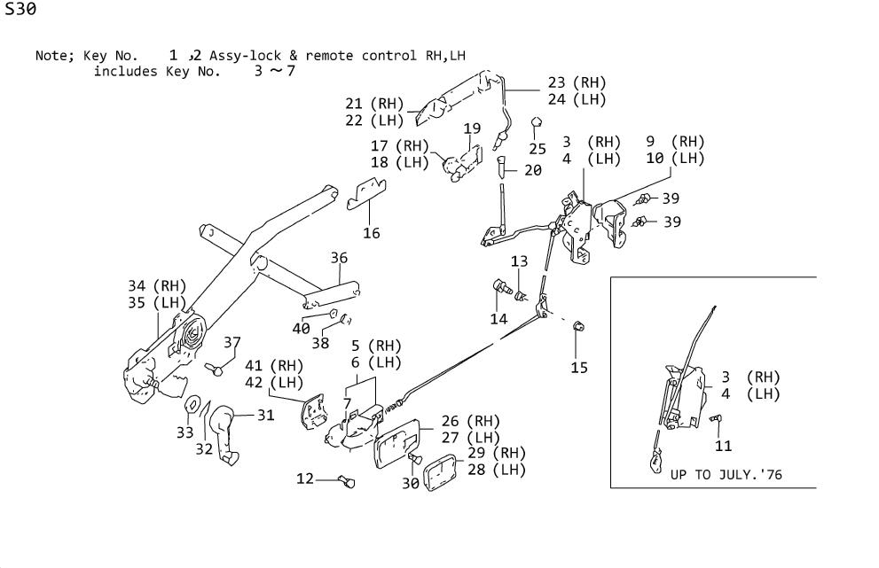 Diagram DOOR LOCK, WINDOW REGULATOR & DOOR HANDLE(2SEATER) for your 2010 Nissan Frontier   