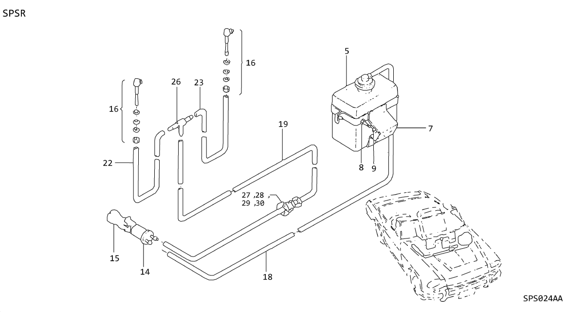 Diagram WASHER WINDSHIELD for your Nissan