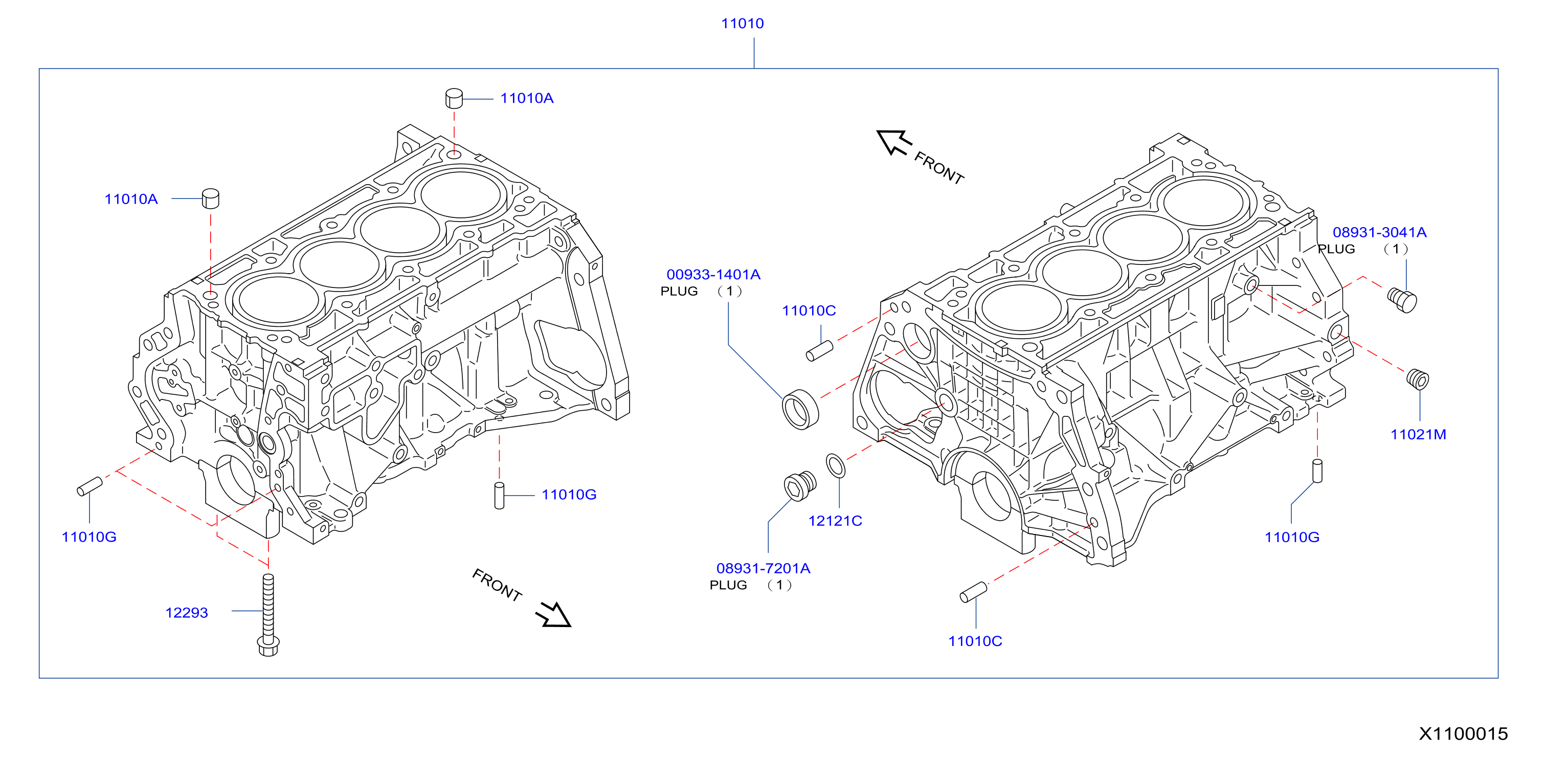 Diagram BLOQUE DE CILINDROS Y COLECTOR DE ACEITE for your 2020 Nissan GT-R   