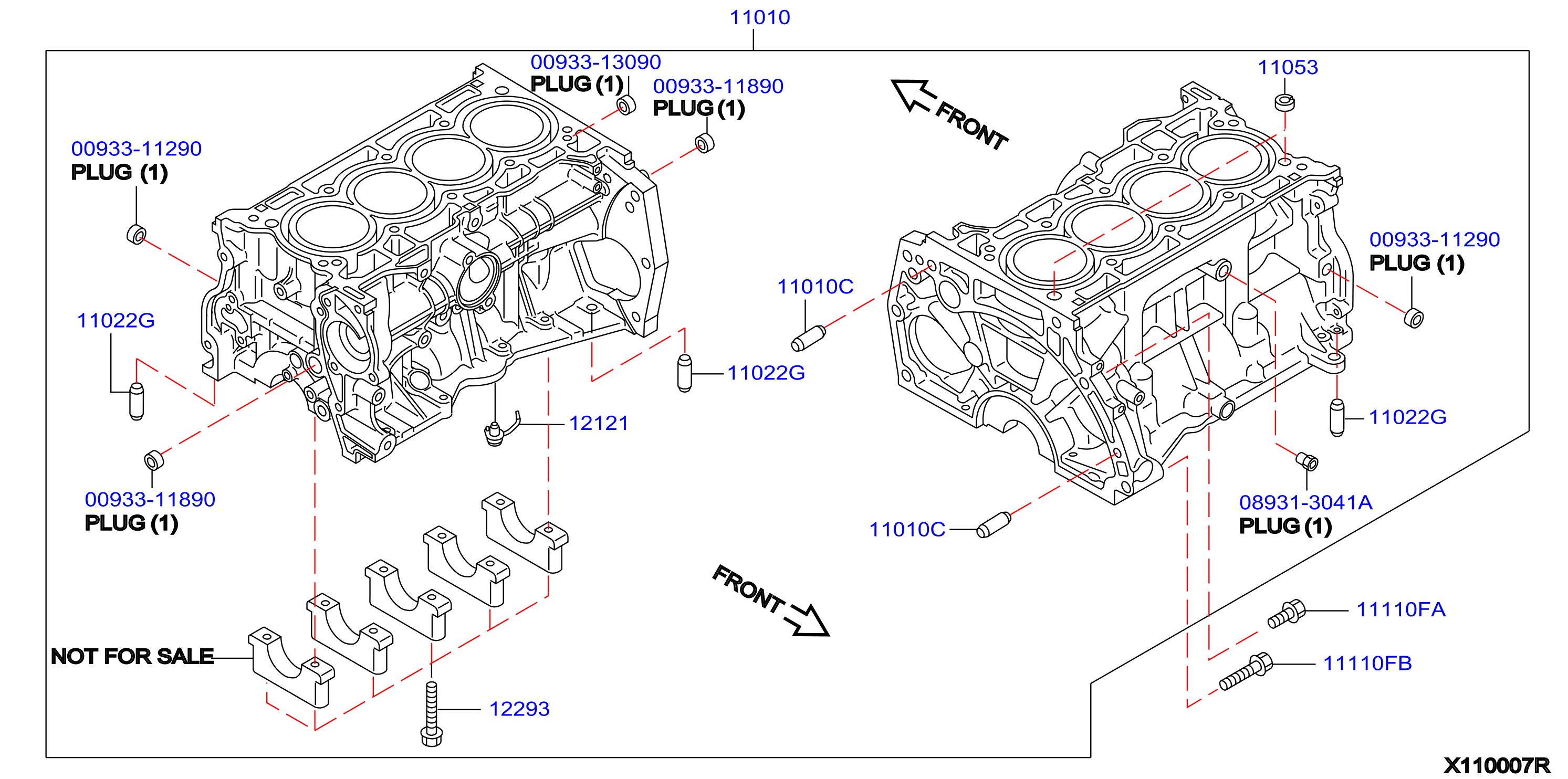 Diagram CYLINDER BLOCK & OIL PAN for your Nissan