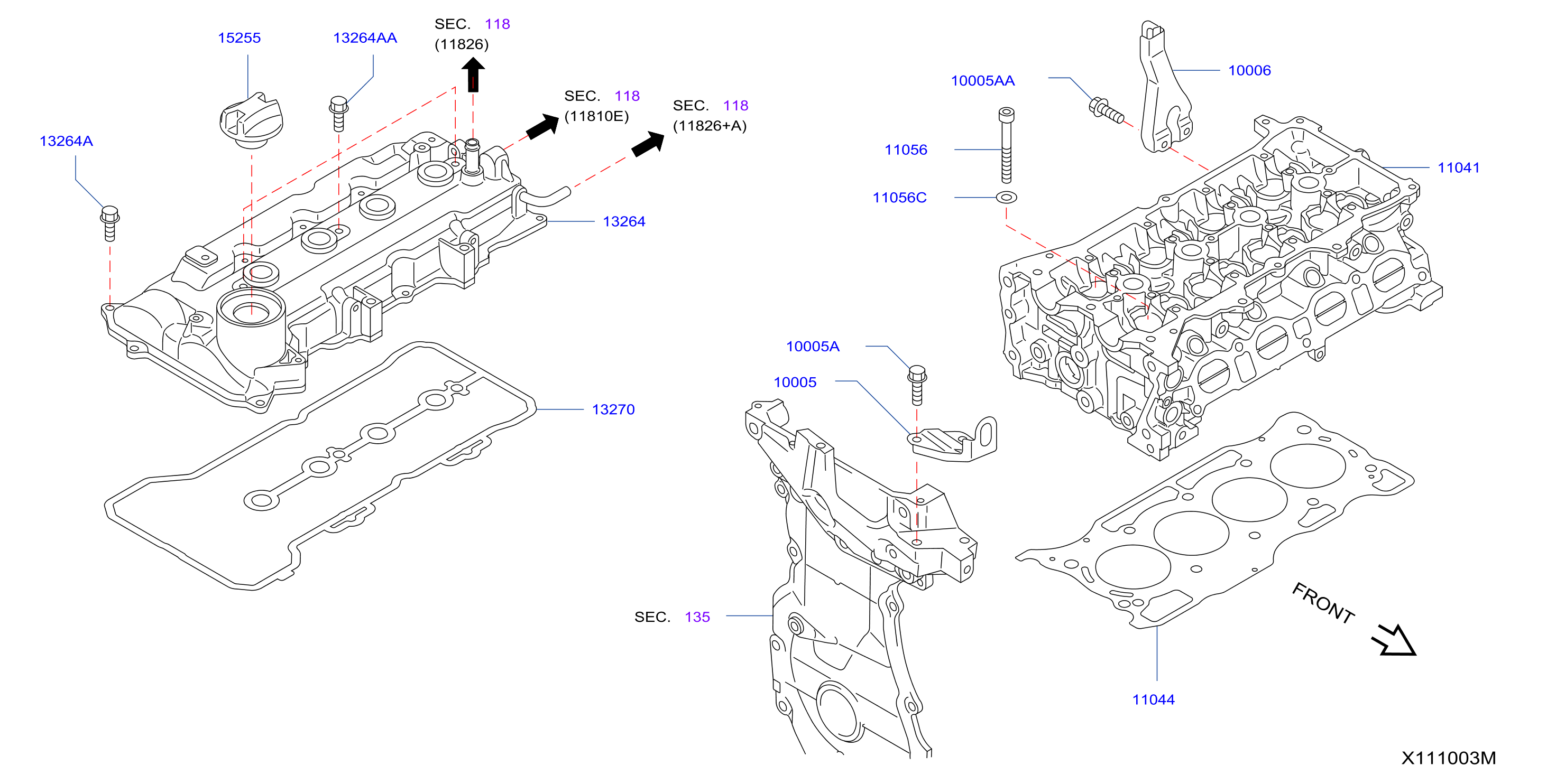 Diagram CYLINDER HEAD & ROCKER COVER for your 1991 Nissan Pathfinder   