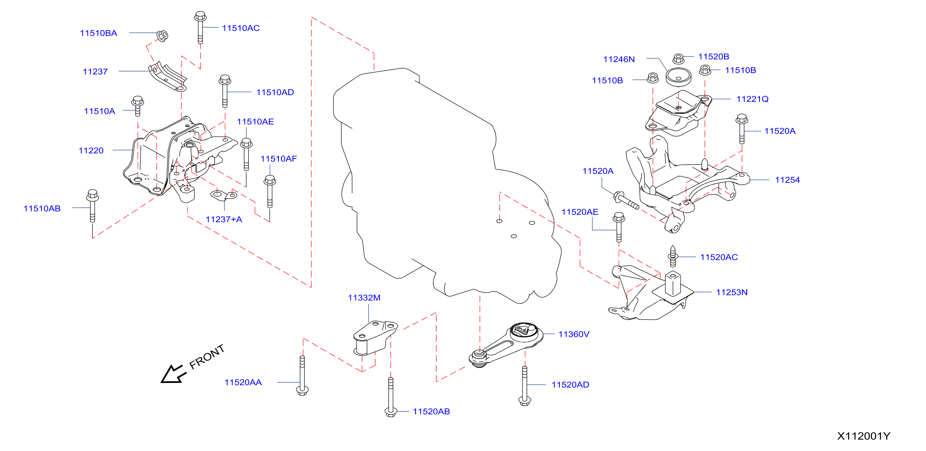Diagram MONTAJE MOTOR Y TRANSMISSIÓN for your 2015 Nissan NV1500   