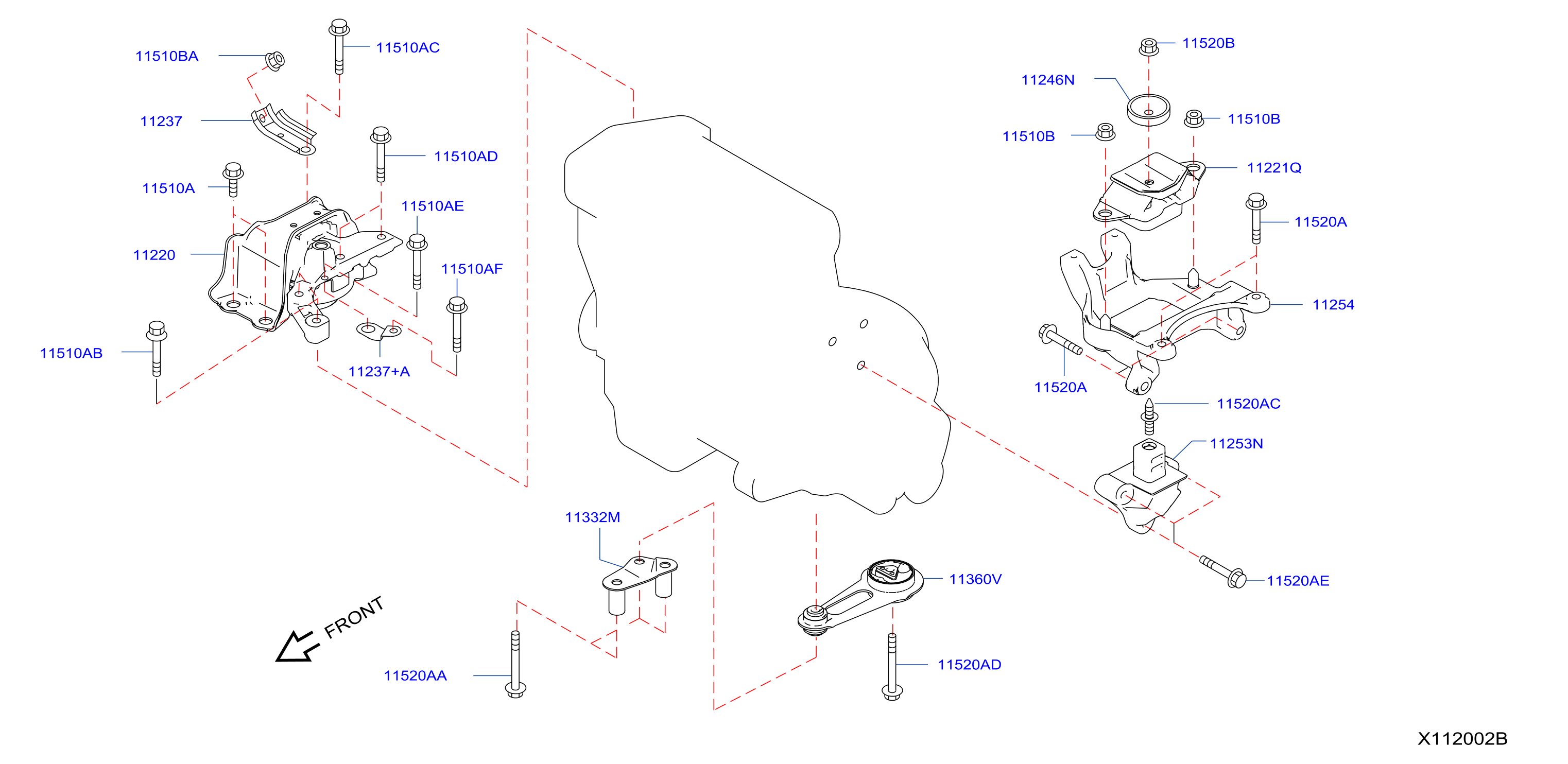 Diagram MONTAJE MOTOR Y TRANSMISSIÓN for your 2015 Nissan NV1500   