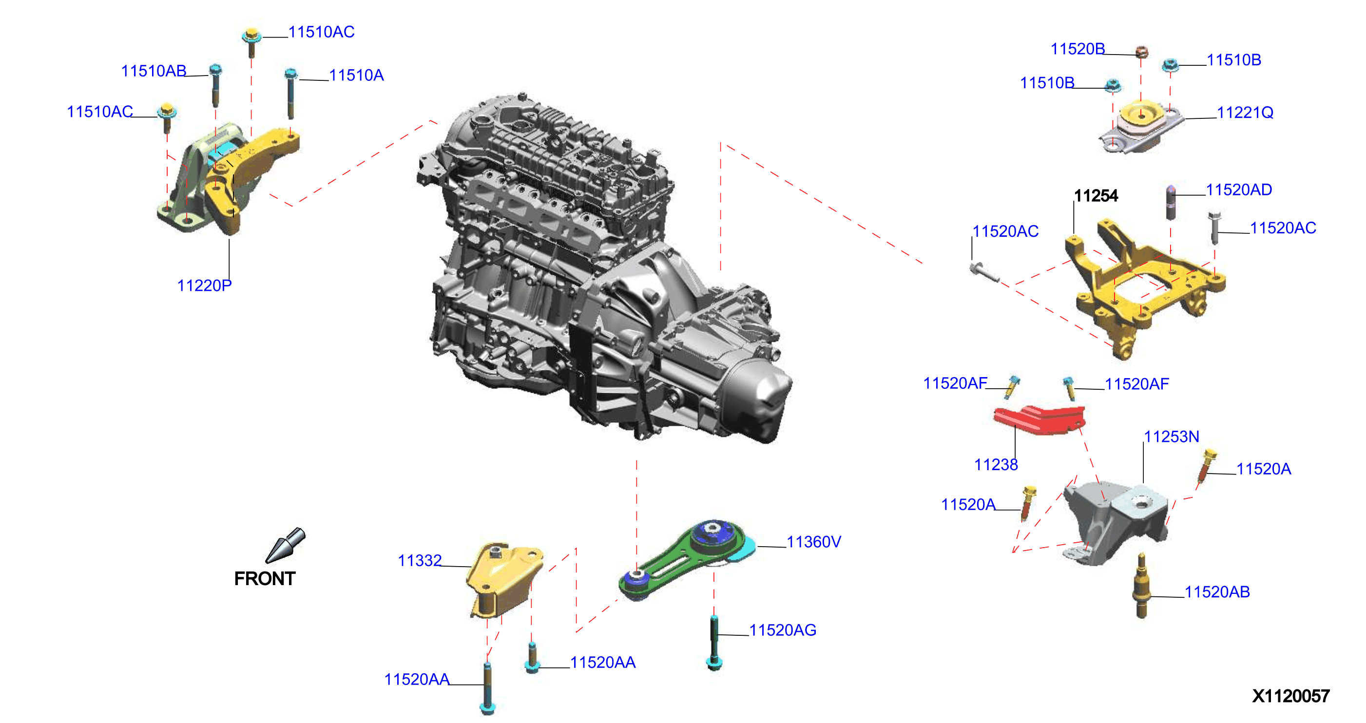 Diagram ENGINE & TRANSMISSION     MOUNTING for your 2022 Nissan Versa   