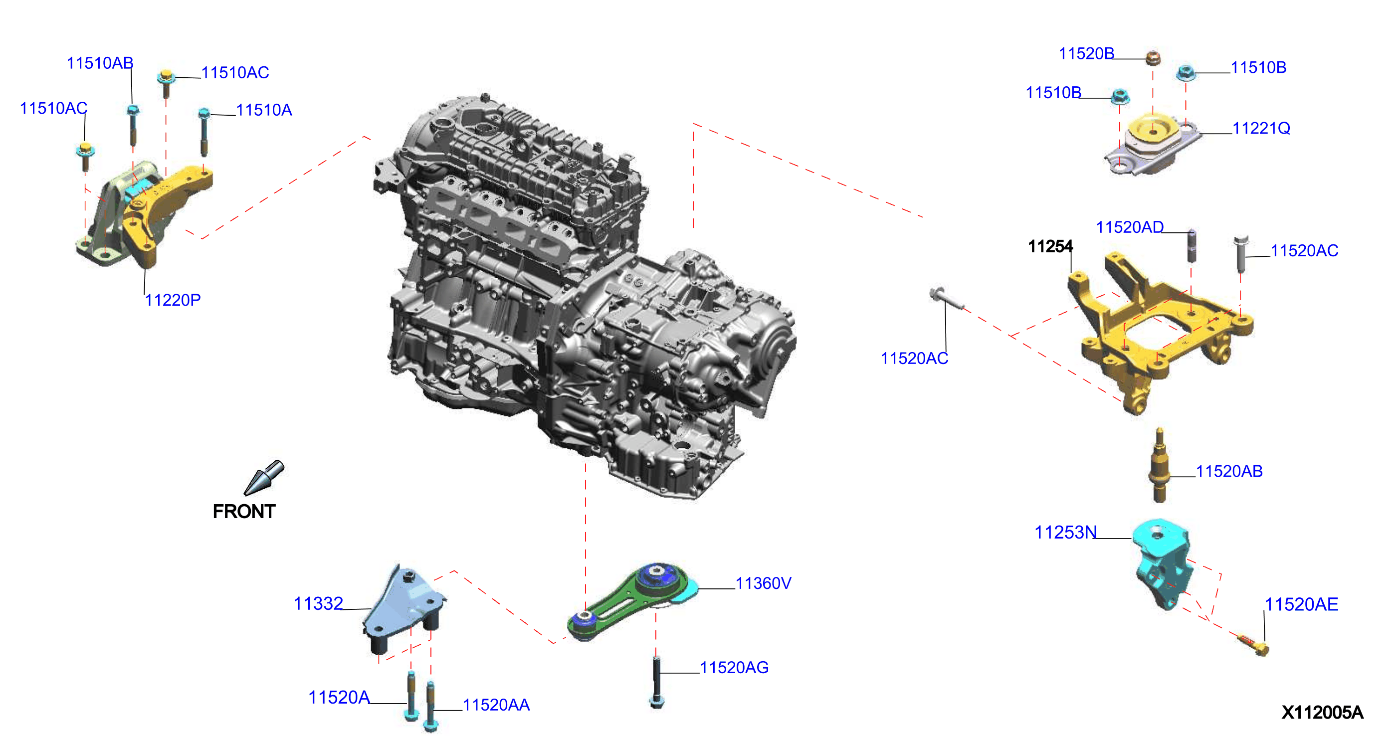 Diagram ENGINE & TRANSMISSION     MOUNTING for your 2018 Nissan Versa   