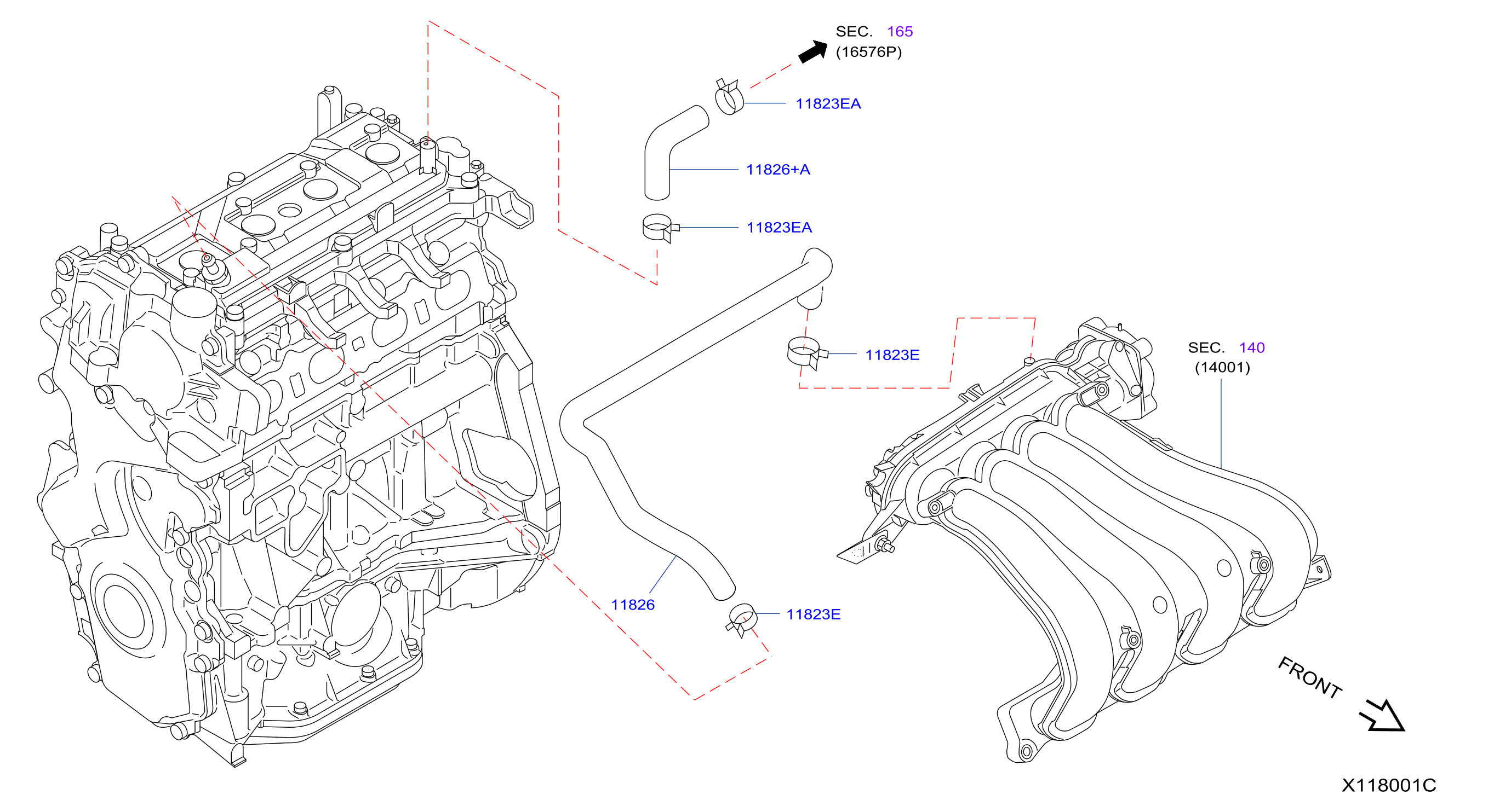 Diagram CRANKCASE VENTILATION for your 2015 Nissan Murano   