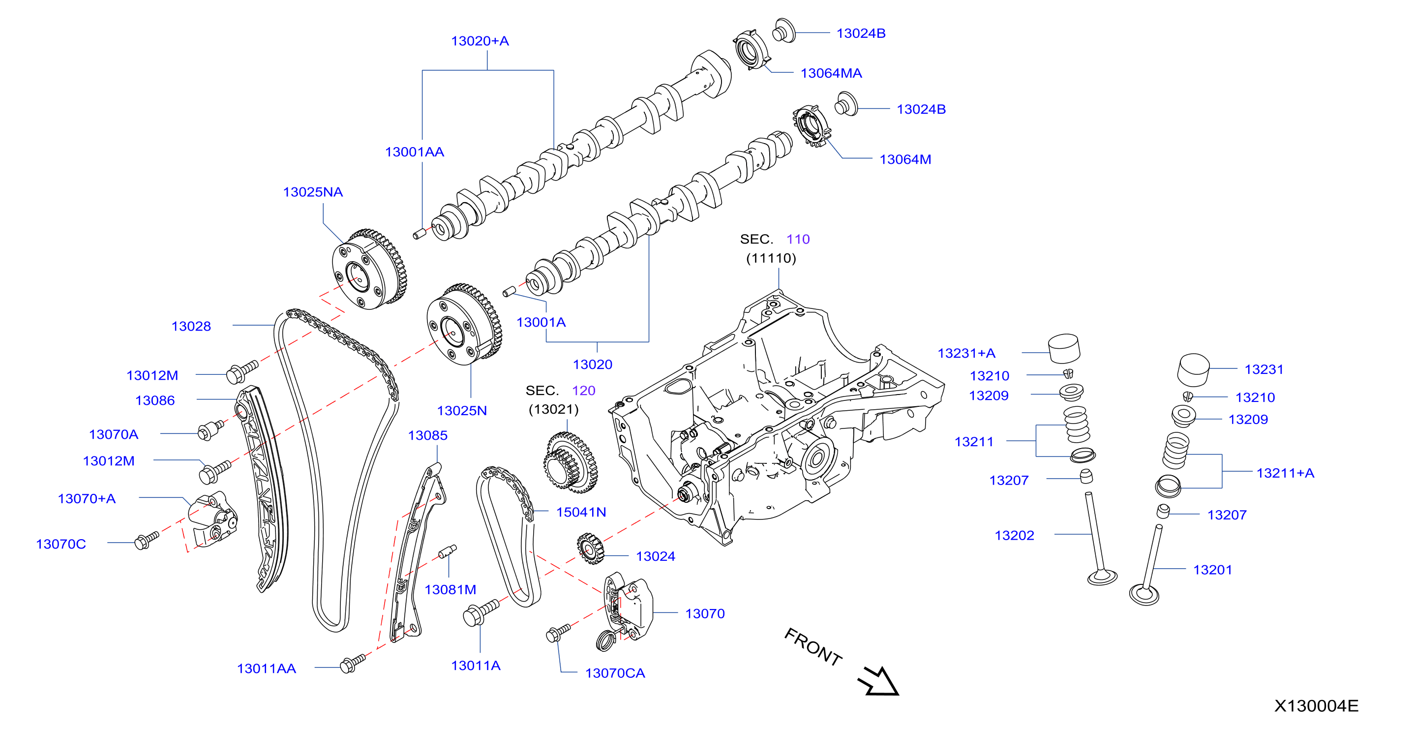 Diagram ÁLBOL DE LEVAS Y MECANISMO DE VÁLVULAS for your Nissan Pathfinder  