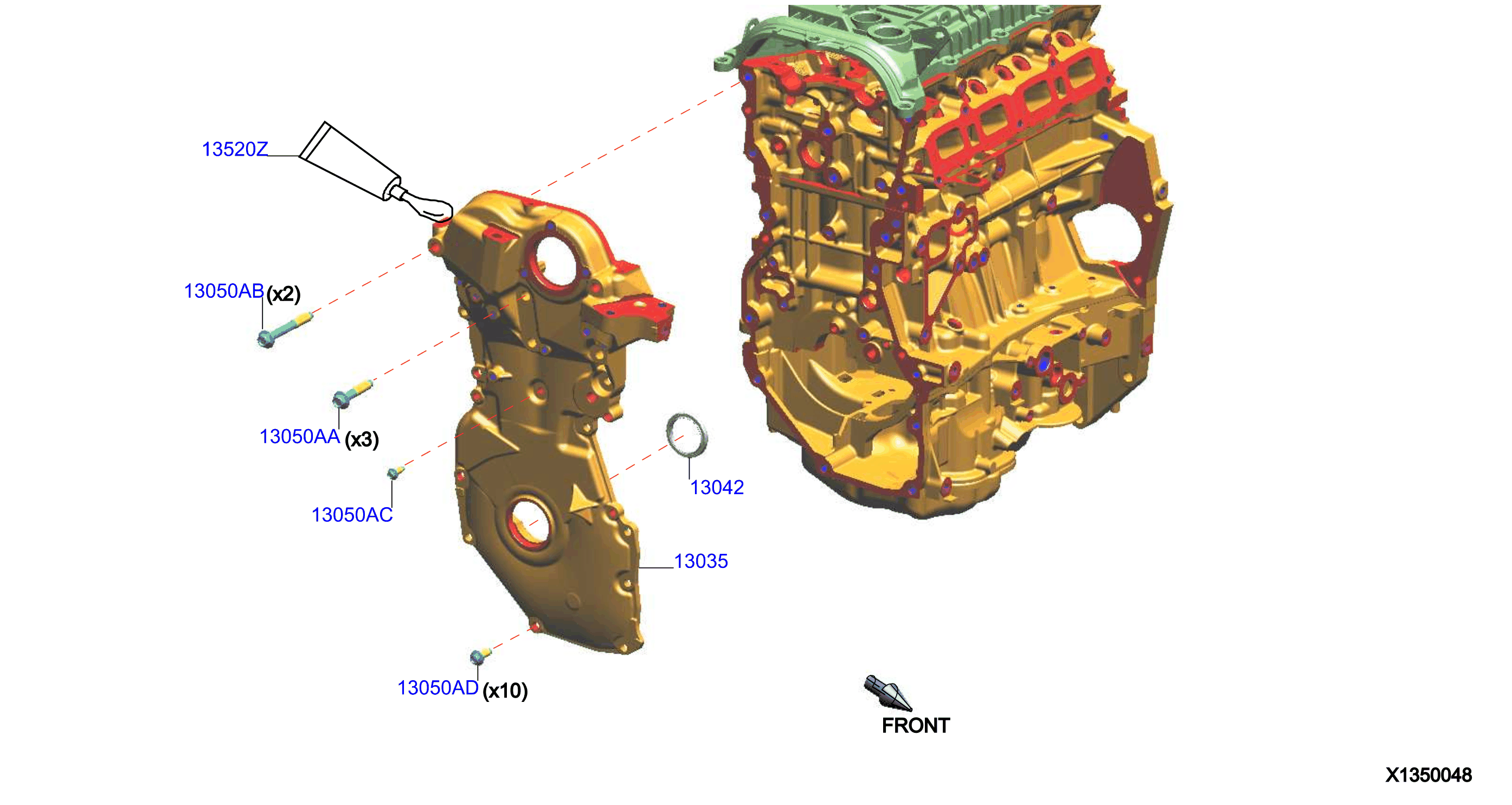 Diagram CUBIERTA DEL, BOMBA VACÍO Y FIJACIÓN for your 2003 Nissan Maxima   