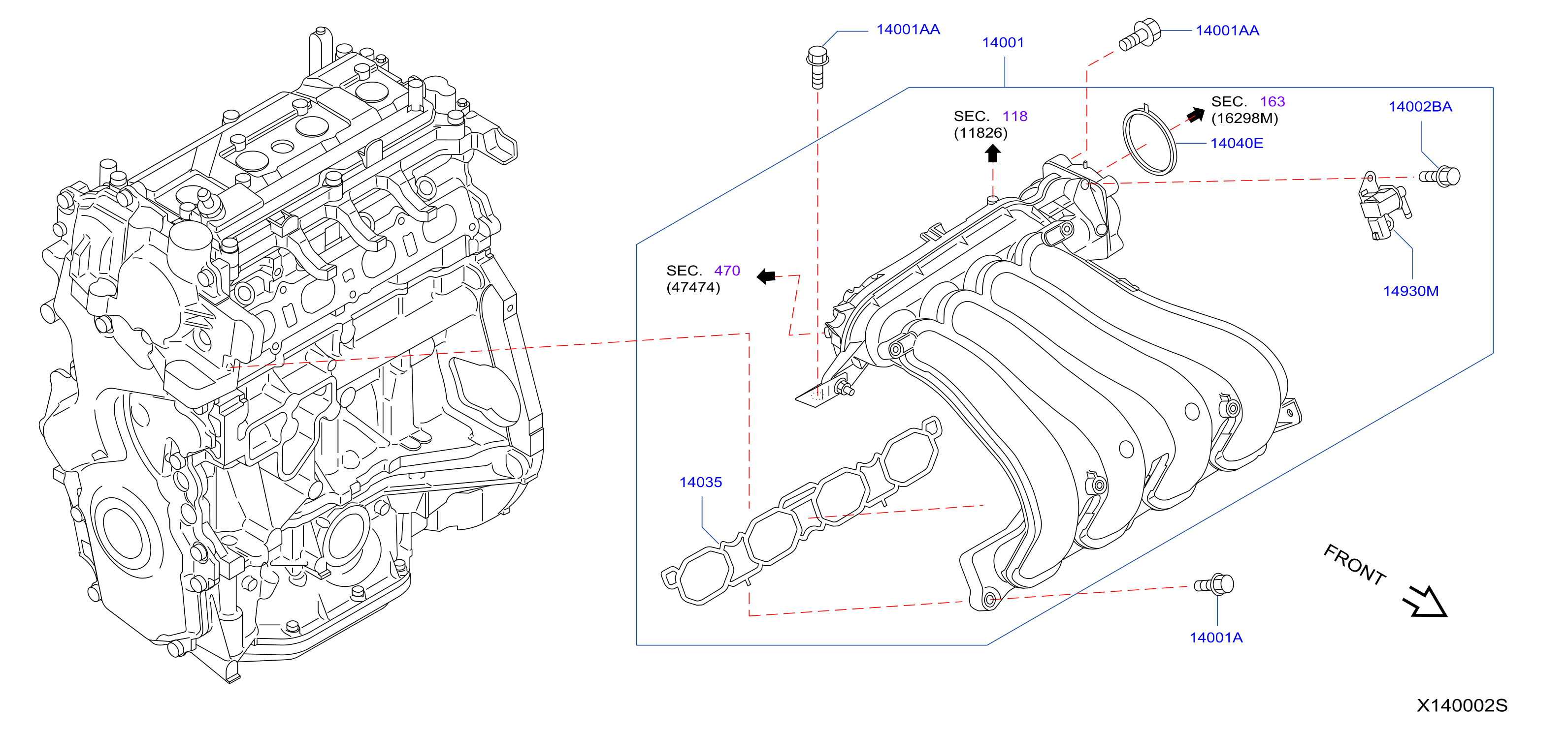 Diagram MANIFOLD for your Nissan Altima  