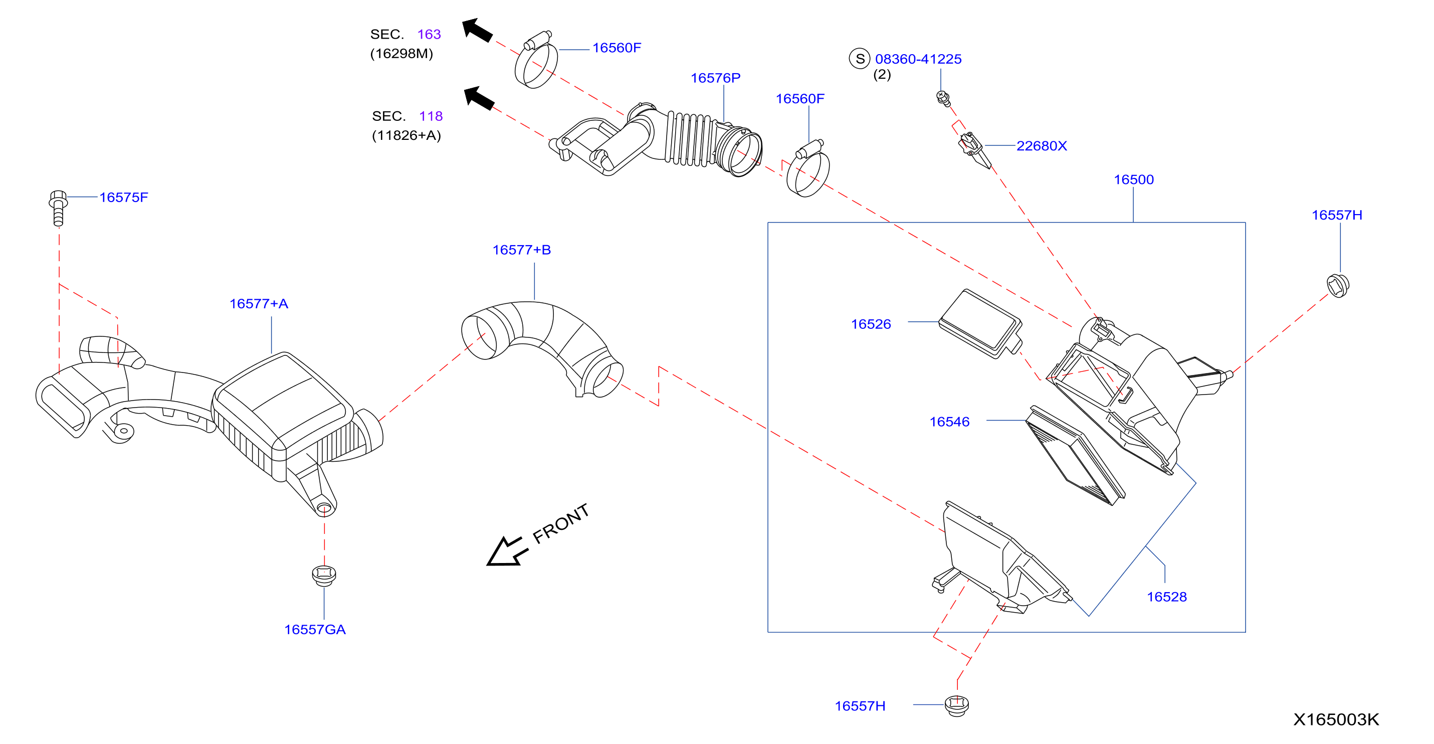 Diagram FILTRO DE AIRE for your Nissan