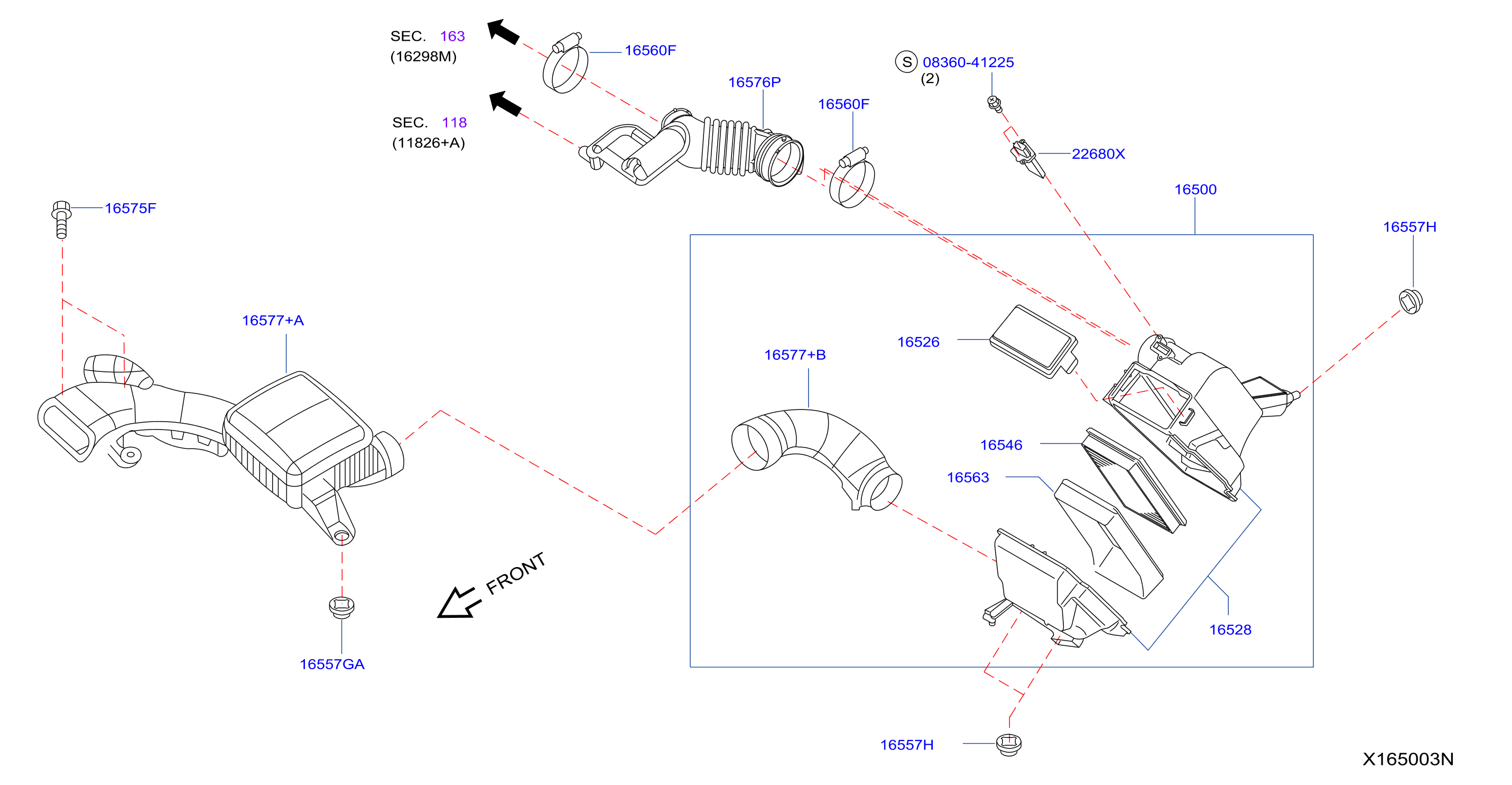 Diagram FILTRO DE AIRE for your Nissan