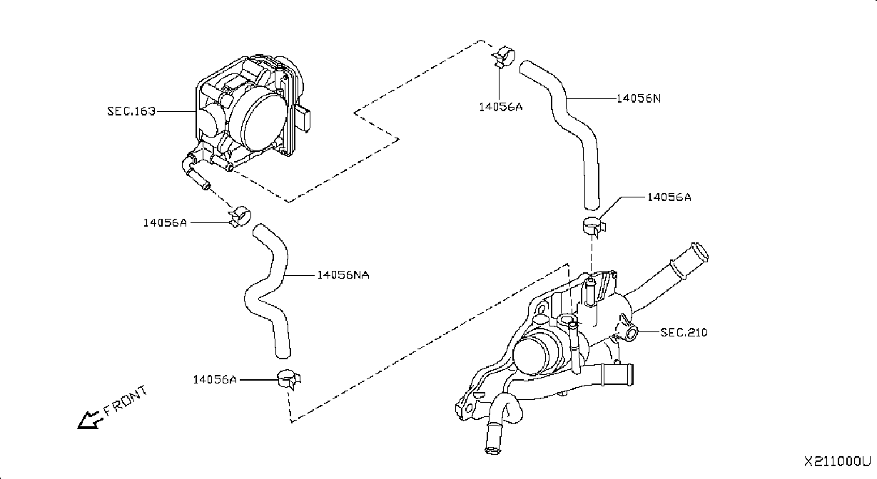 Diagram WATER HOSE & PIPING for your Nissan