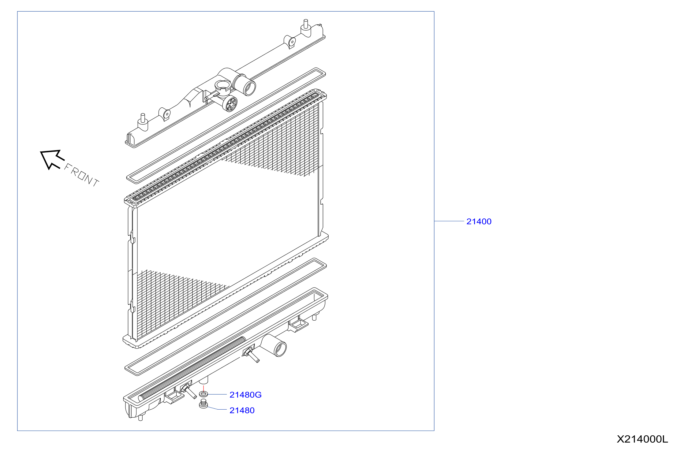 Diagram RADIATOR,SHROUD & INVERTER COOLING for your 2017 Nissan Versa   