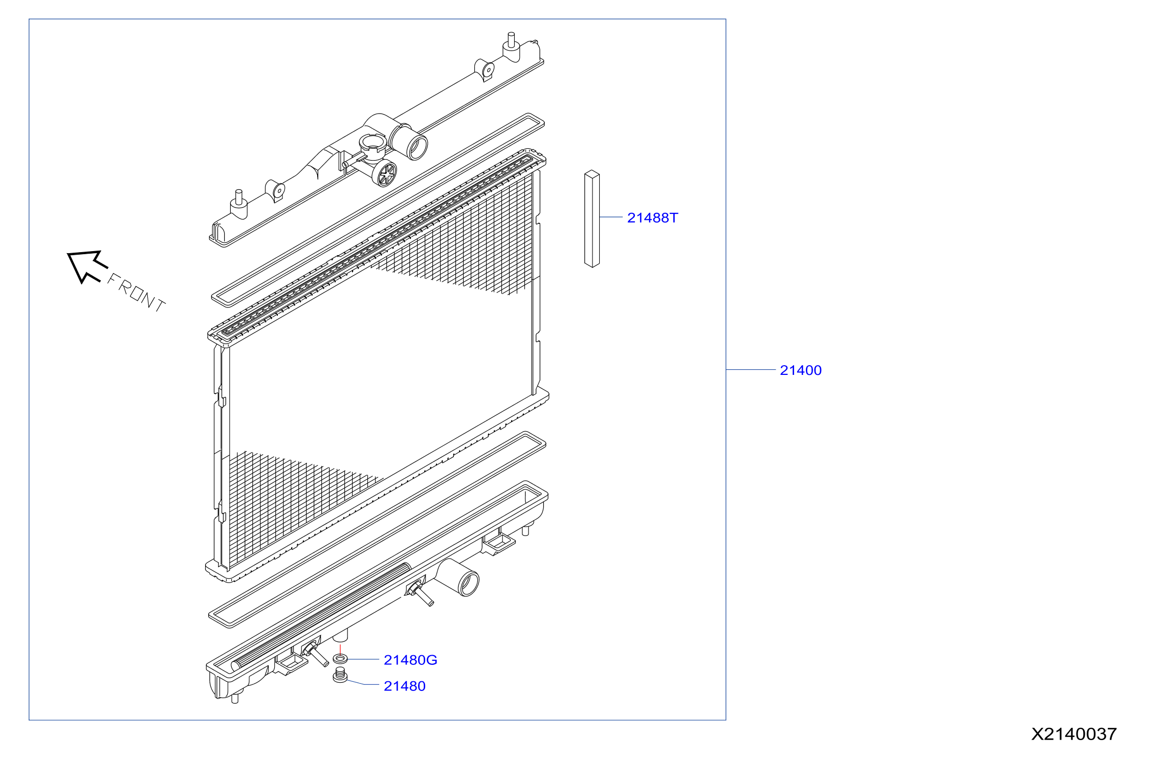 Diagram RADIATOR,SHROUD & INVERTER COOLING for your 2017 Nissan Versa   