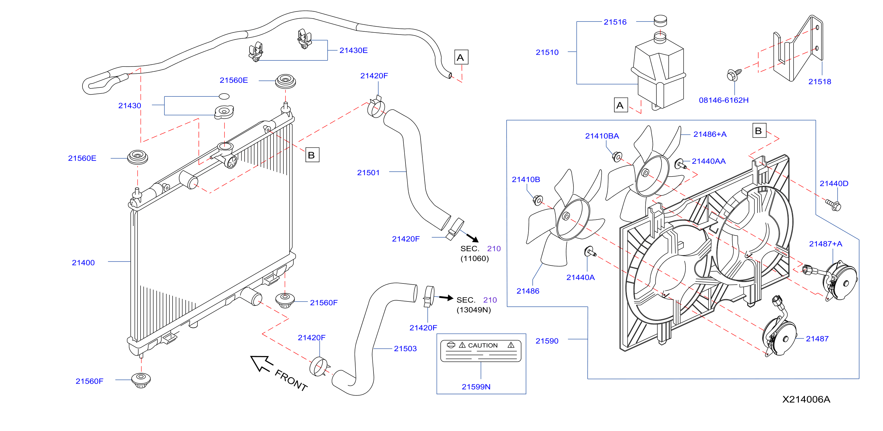 Diagram RADIATOR,SHROUD & INVERTER COOLING for your Nissan NV200 TAXI  