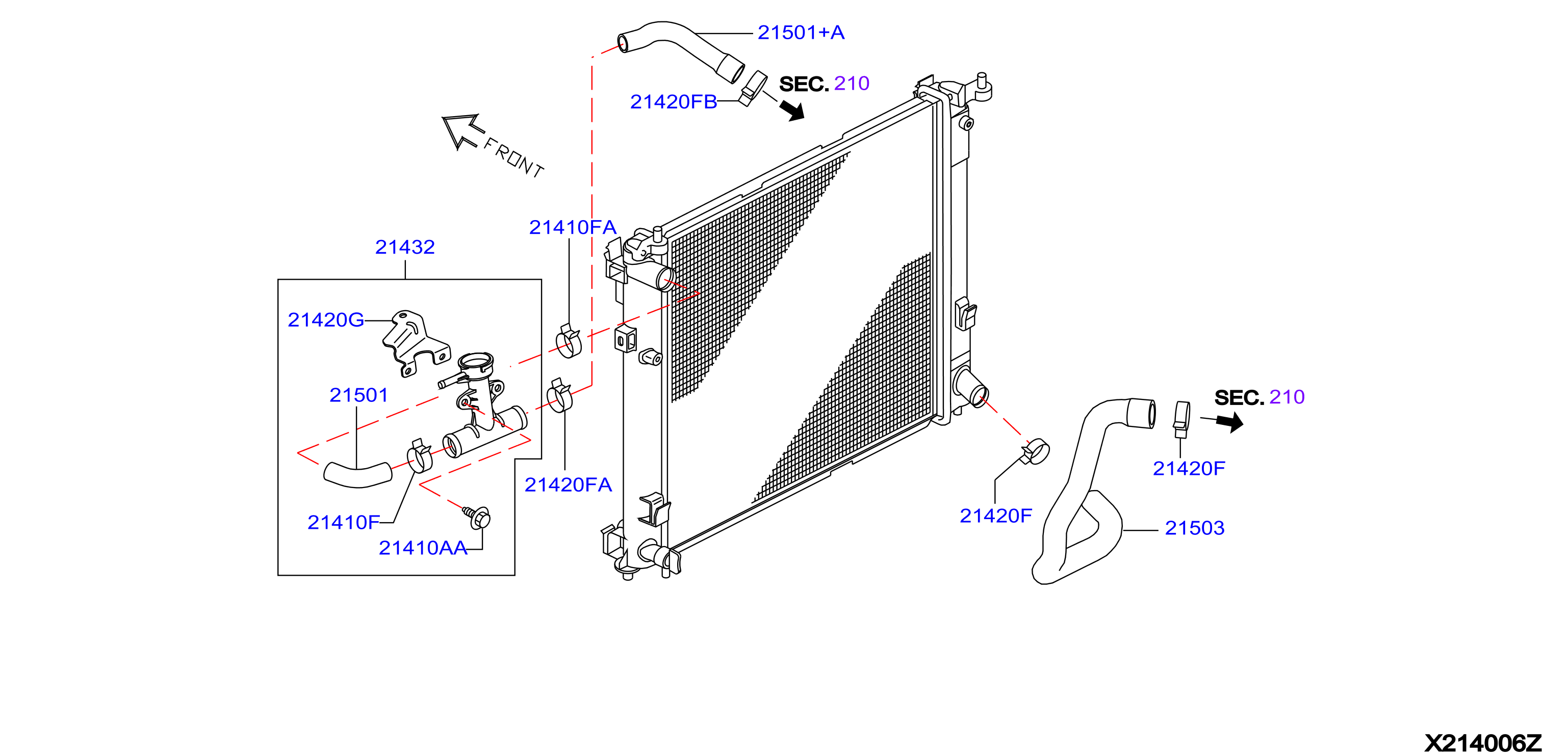 Diagram RADIADOR, CUBIERTA & ENFRIAMIENT INVERSOR for your 2013 Nissan NV1500   