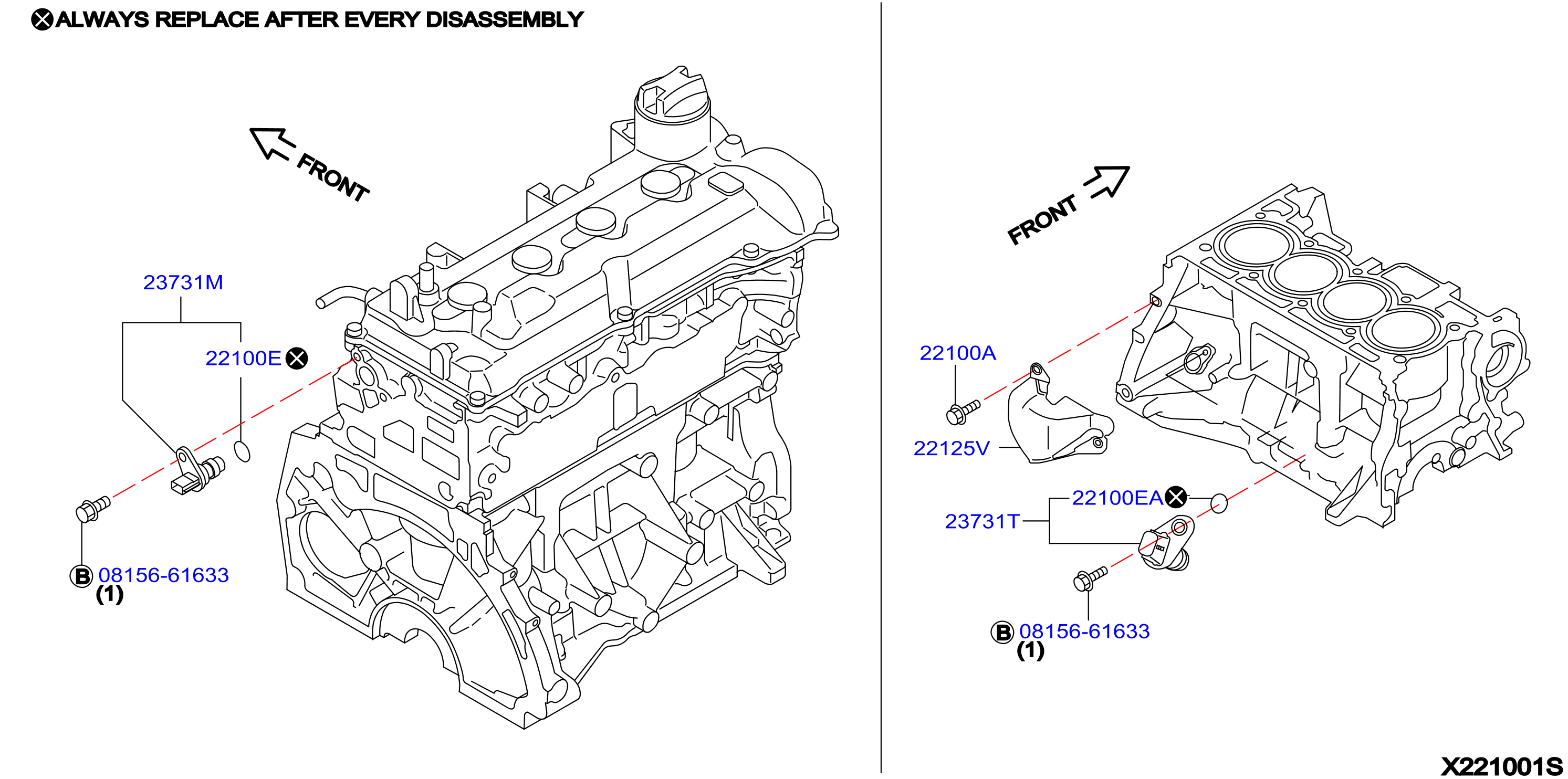 Diagram DISTRIBUTOR & IGNITION TIMING SENSOR for your Nissan Versa  