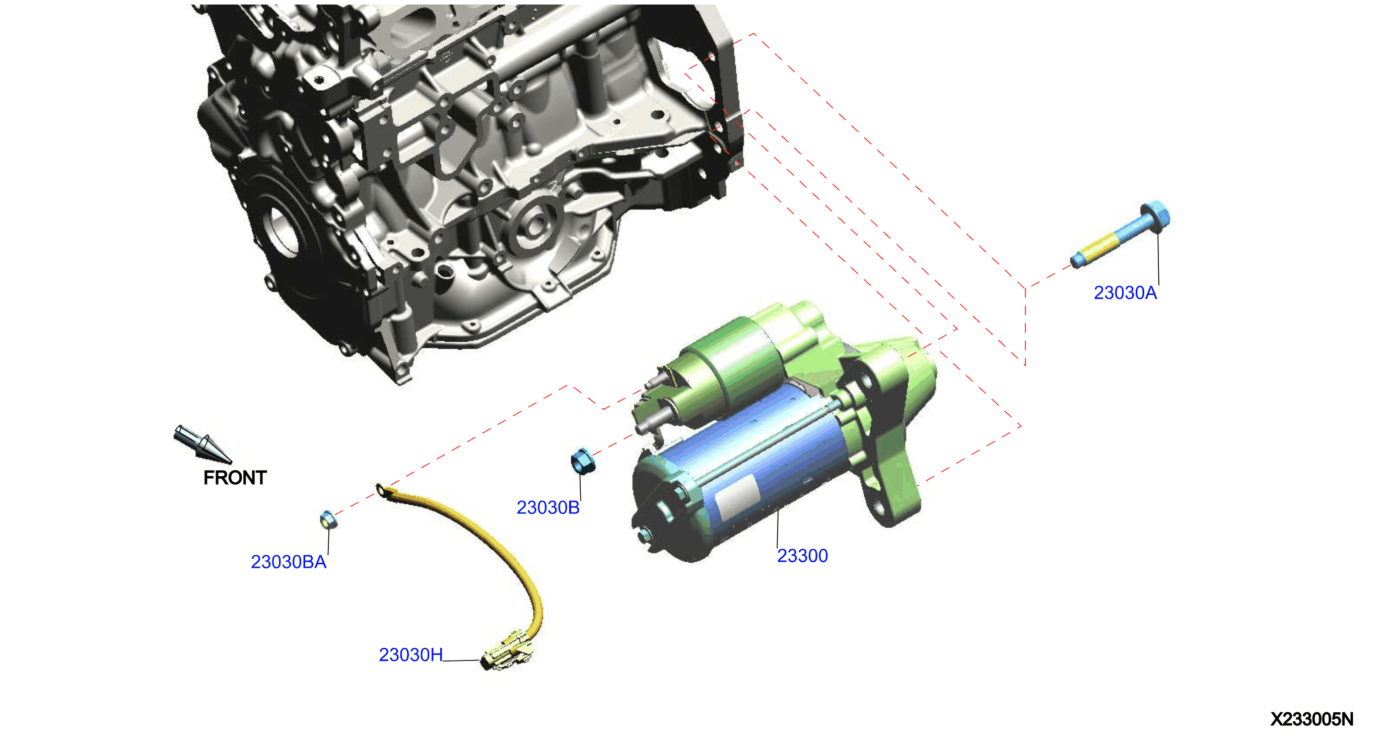 2018 Nissan Armada Starter Motor Connector 233A2 5TA0A Genuine