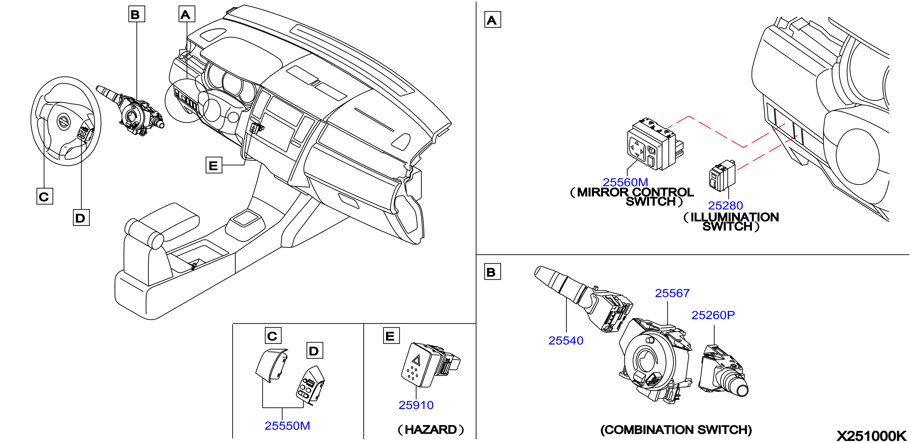 Diagram INTERRUPTOR for your Nissan