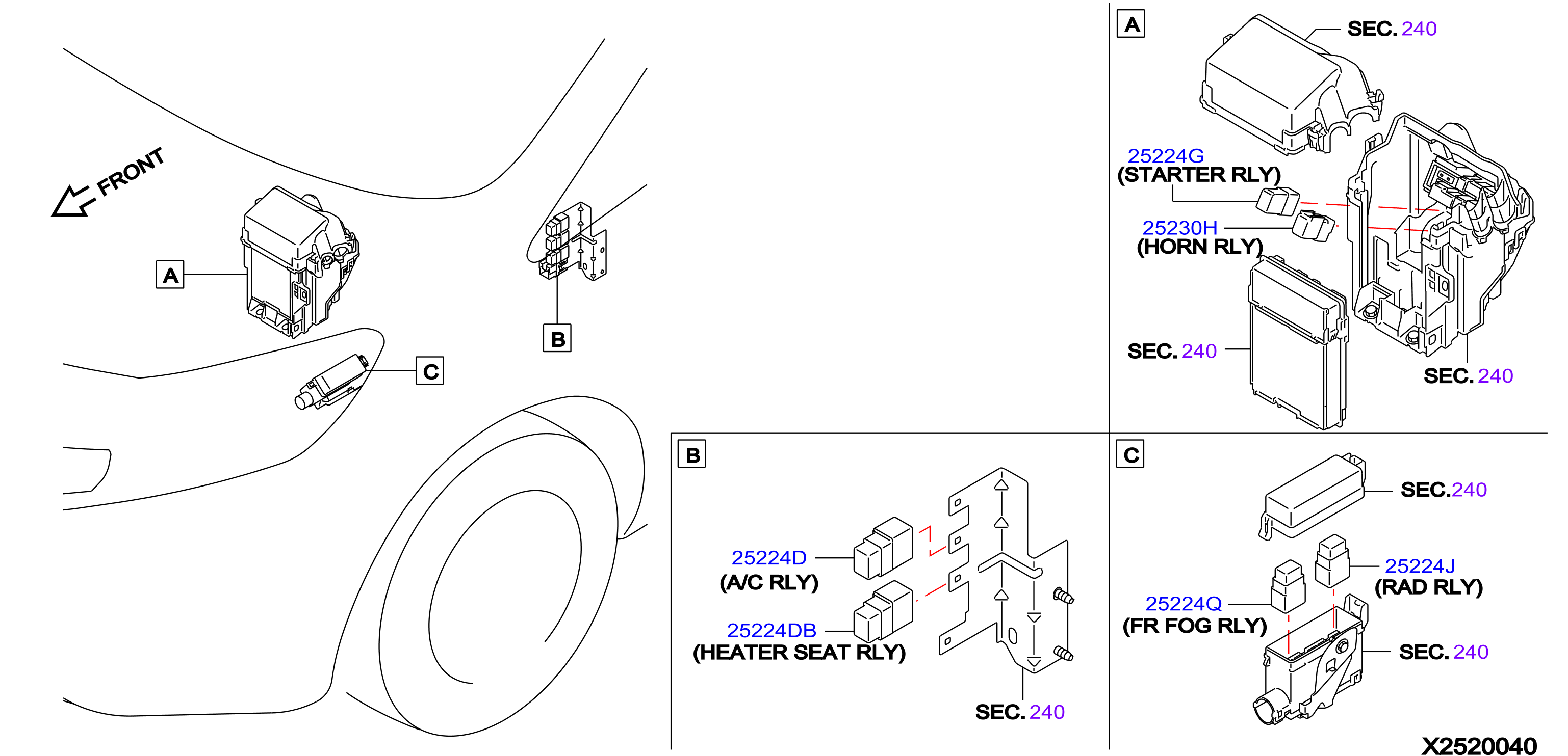 Diagram RELAY for your 2011 Nissan Altima COUPE S 2.5L ELECTRIC/GAS CVT 