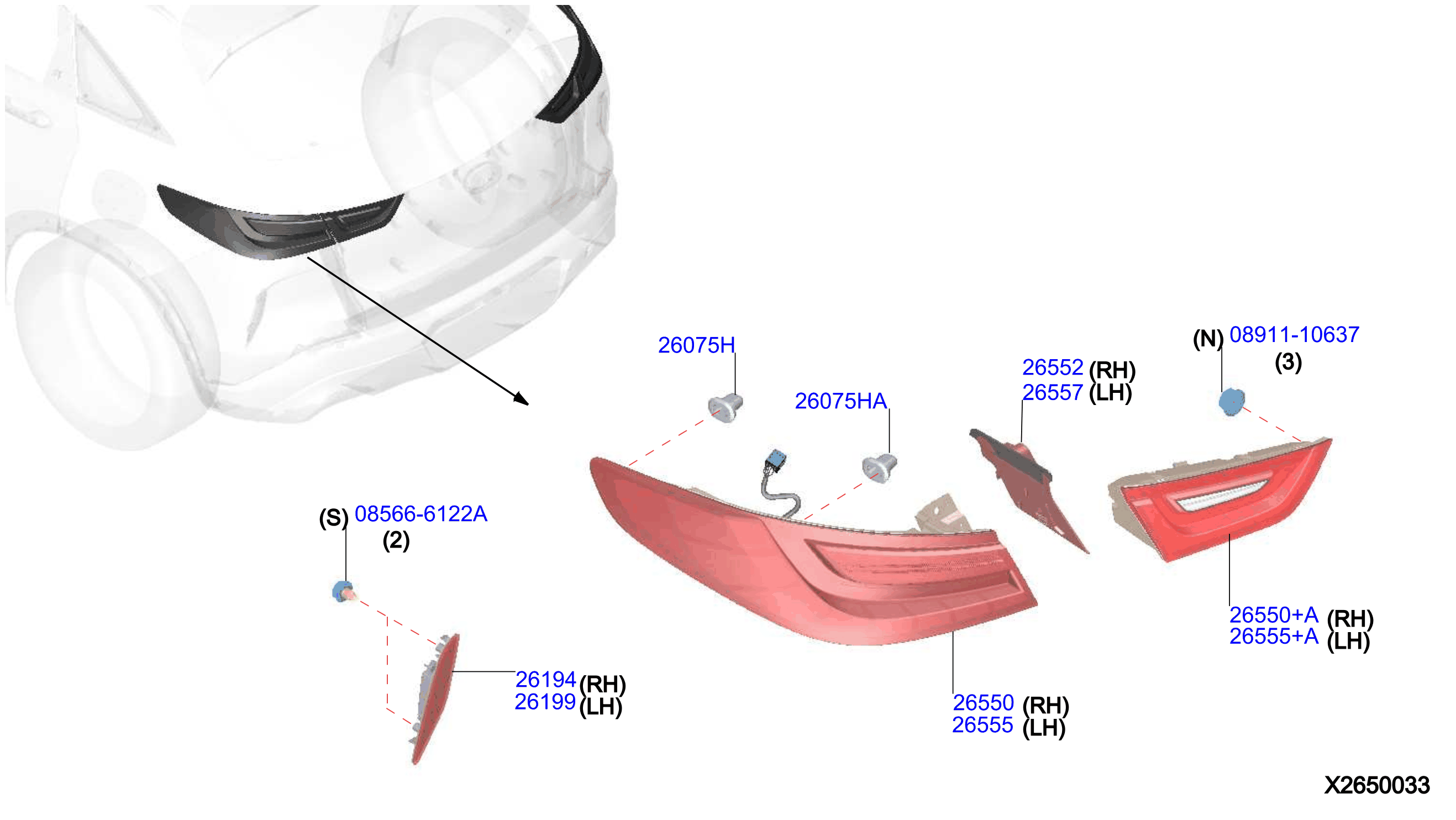 Diagram REAR COMBINATION LAMP for your 2013 INFINITI QX50   