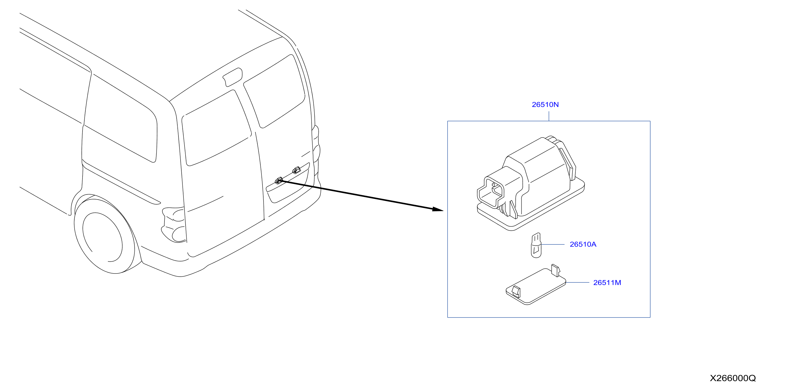 Diagram LICENCE PLATE LAMP for your 2010 Nissan Titan   