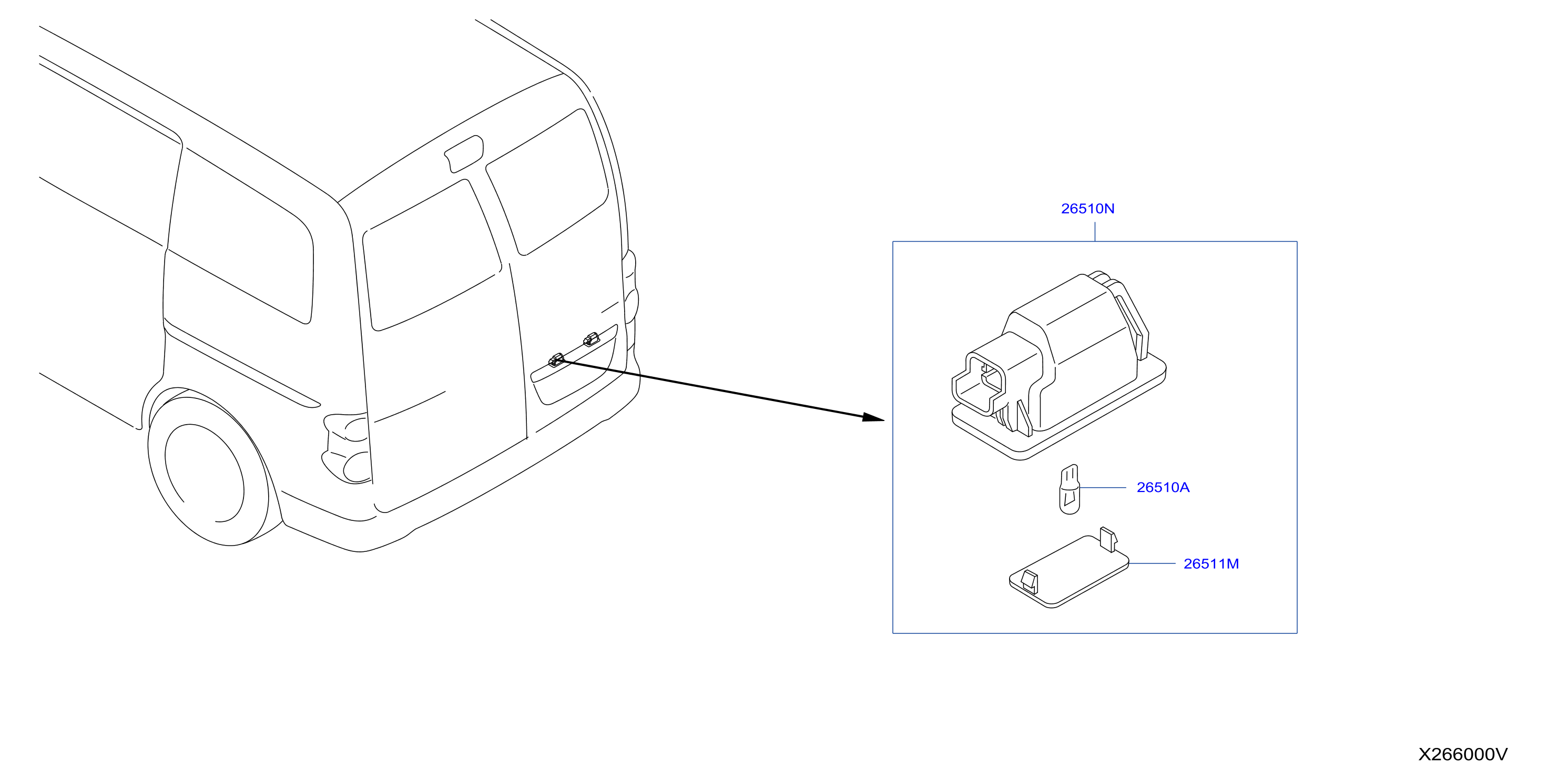 Diagram LICENCE PLATE LAMP for your 2010 Nissan Versa   