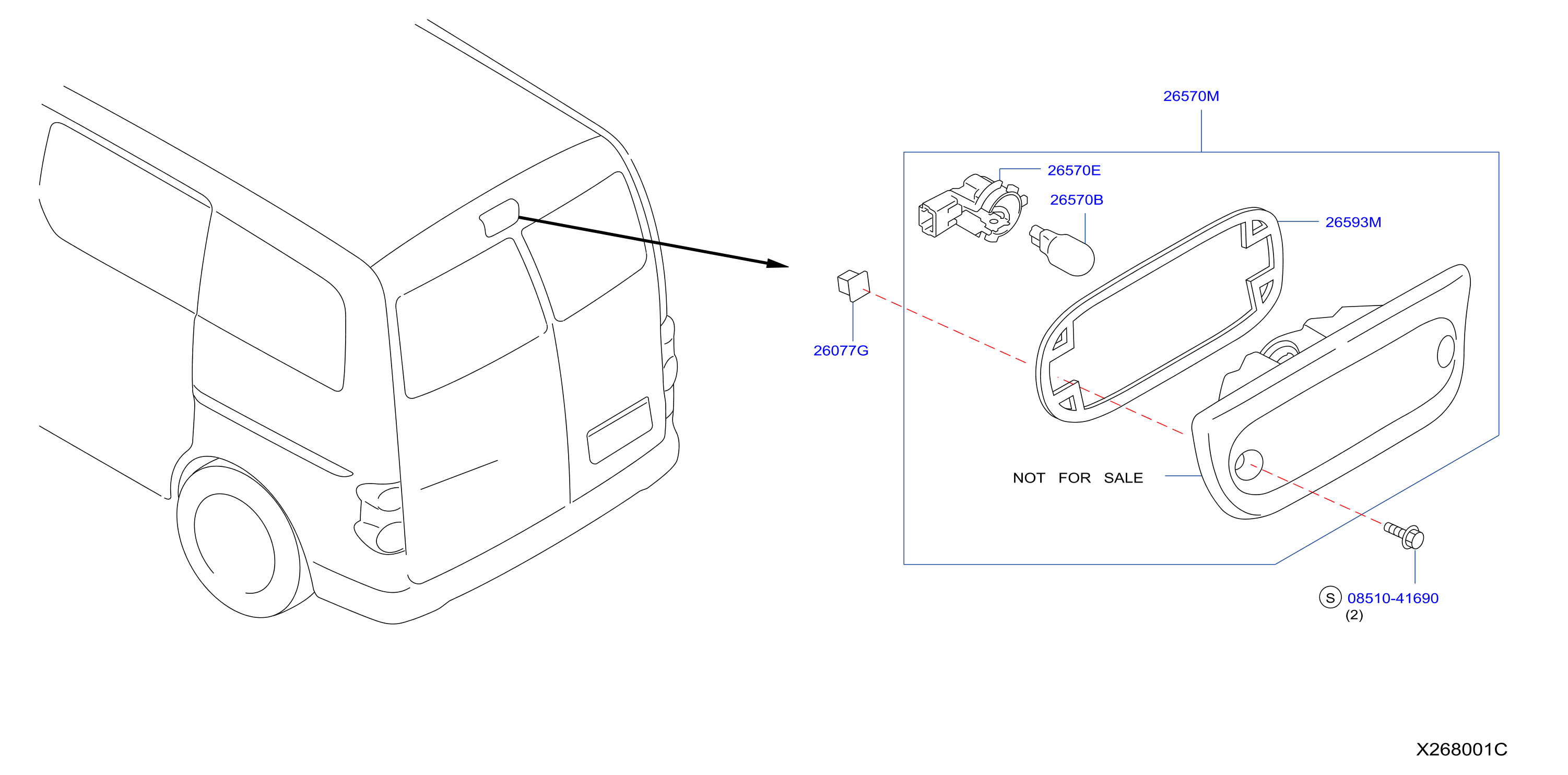 Diagram HIGH MOUNTING STOP LAMP for your Nissan NV200  