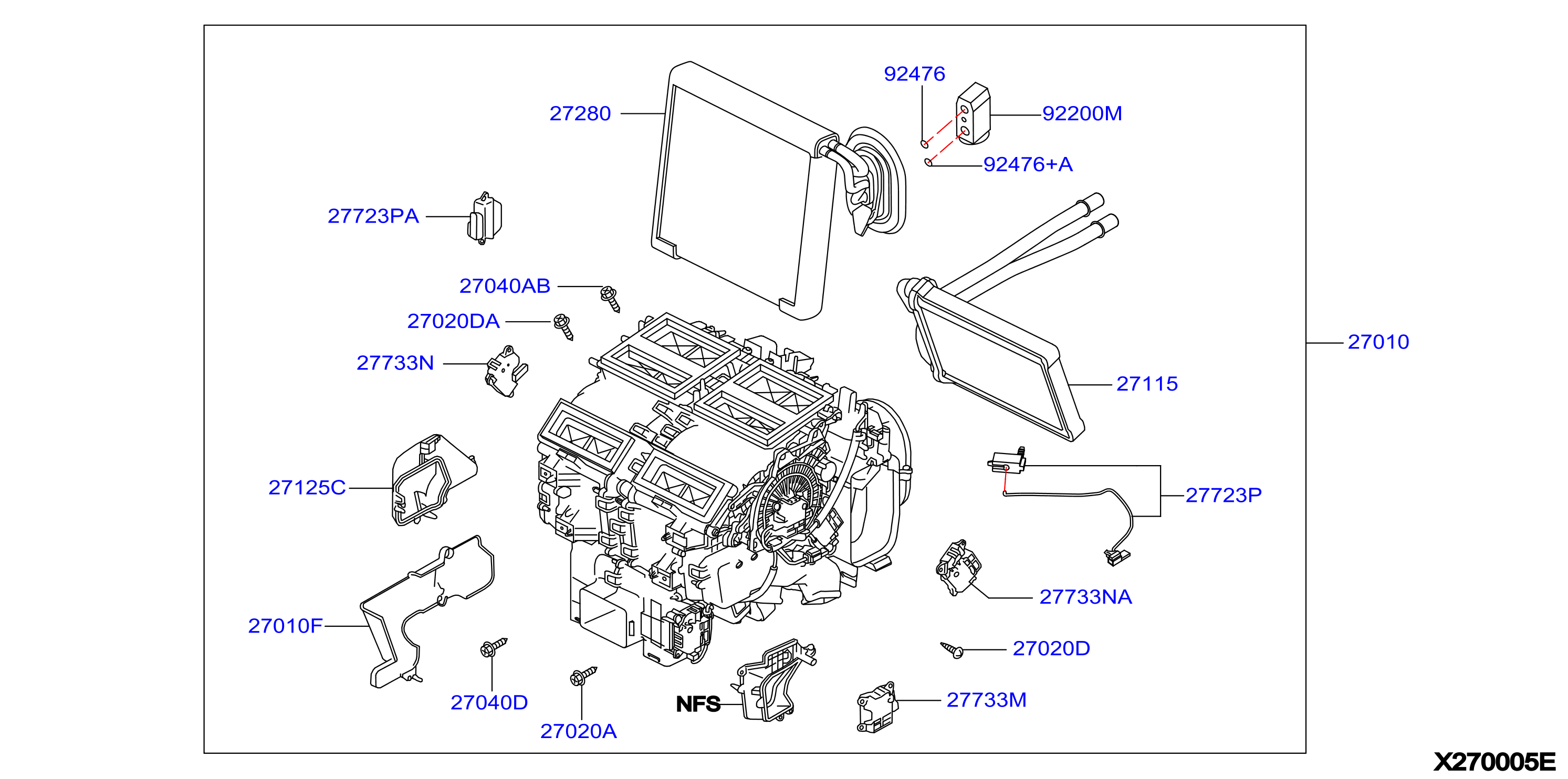 Diagram HEATER & BLOWER UNIT for your 2022 INFINITI QX55 2.0L VC-Turbo CVT AWD WAGON LUXE 