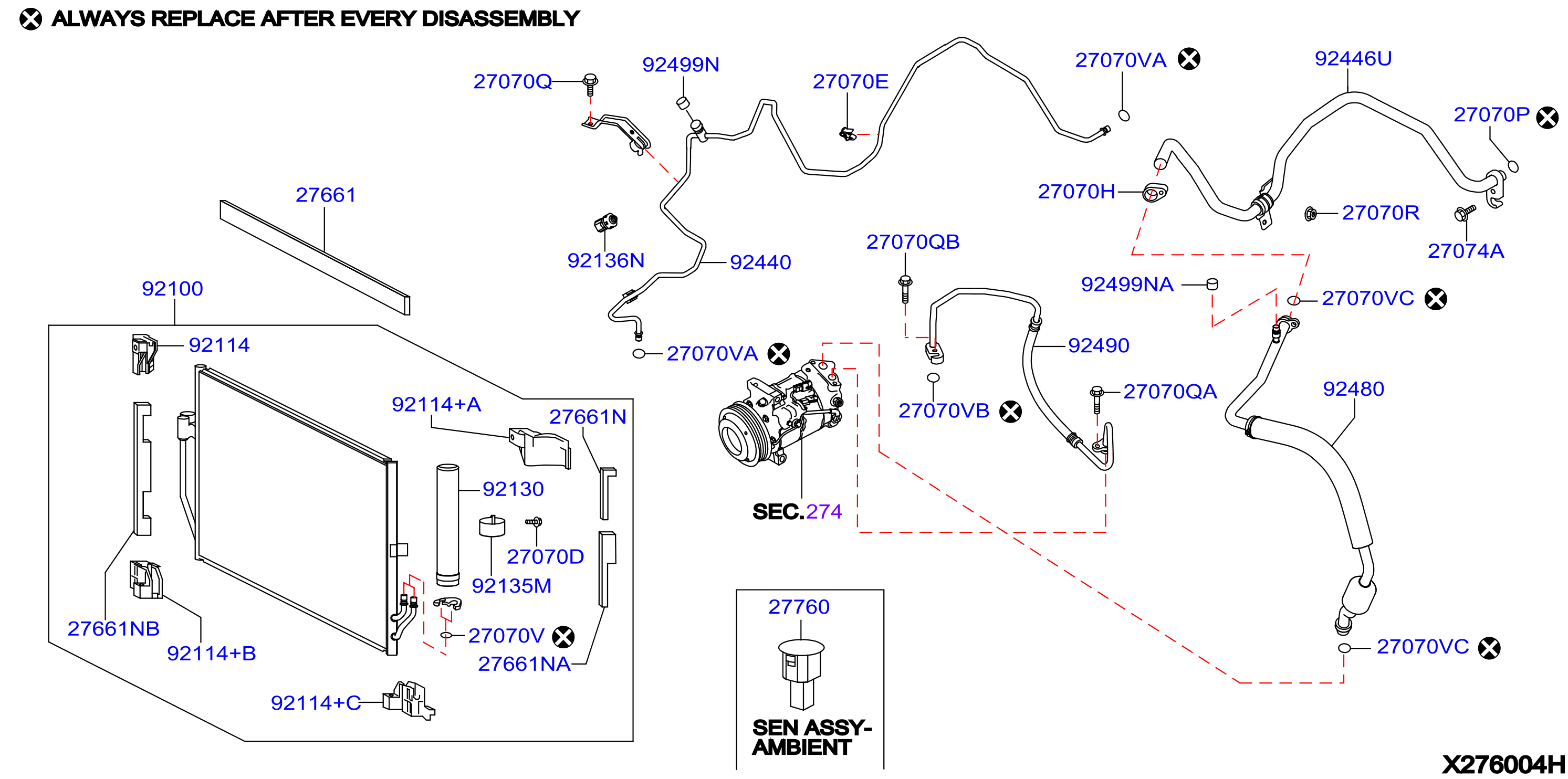 Diagram CONDENSADOR, DEPÓSITO LÍQUIDO Y TUBERÍA for your 2016 INFINITI Q60  2.0L Turbo AT 4WD 