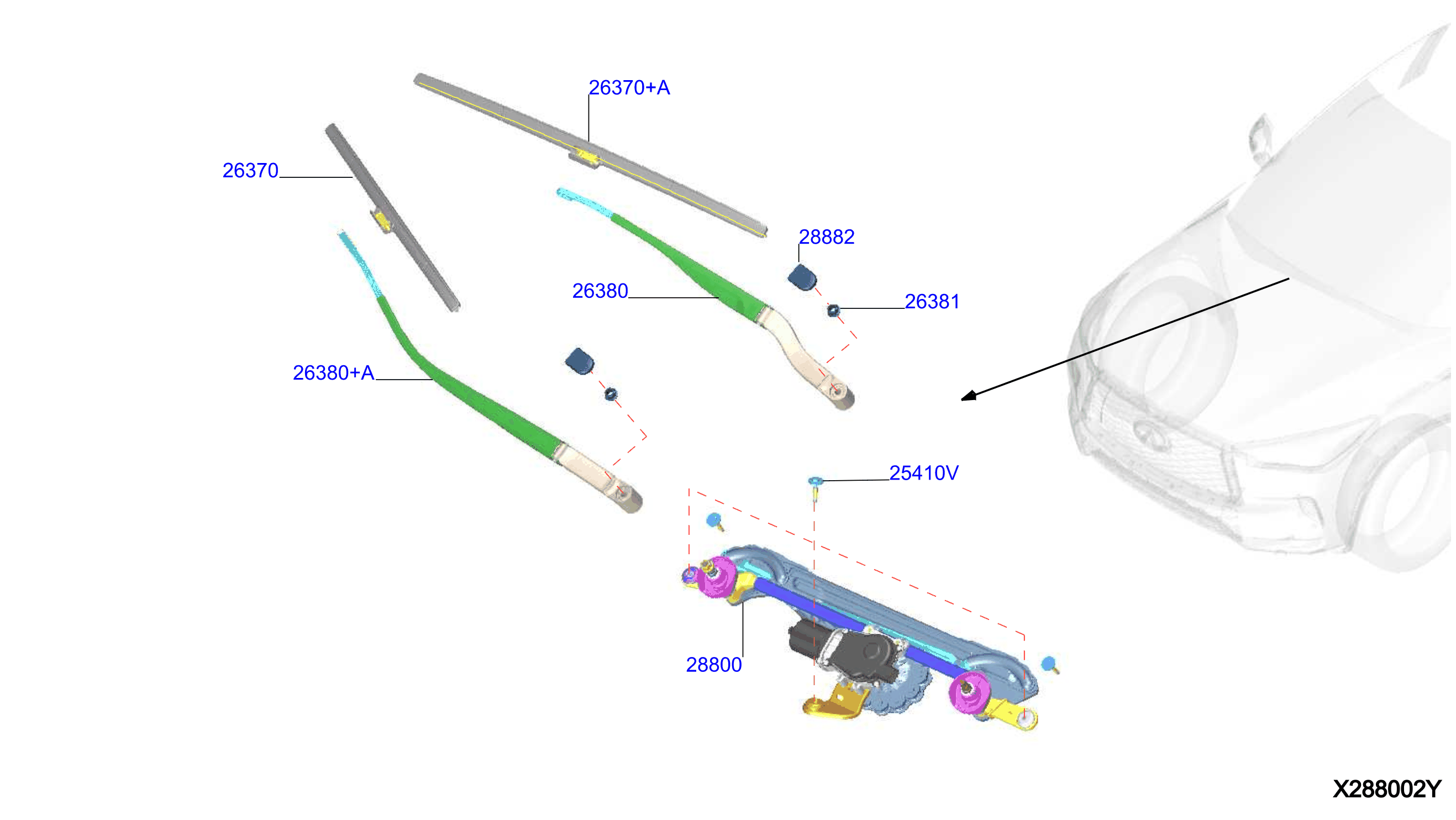 Diagram WINDSHIELD WIPER for your 2009 INFINITI G37X   