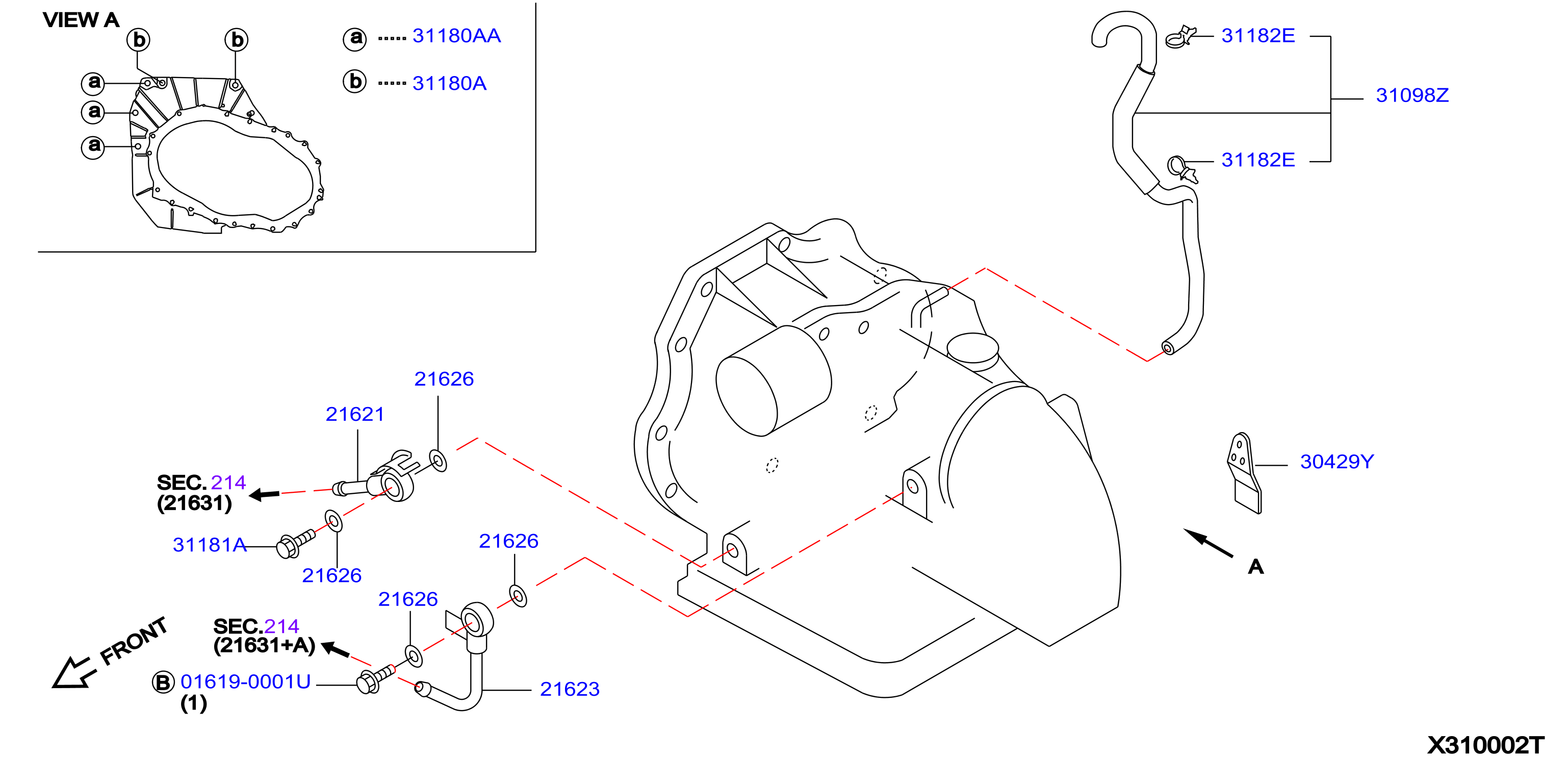 30432-AX101 - Gusset Transmission TO Engine - Genuine Nissan Part