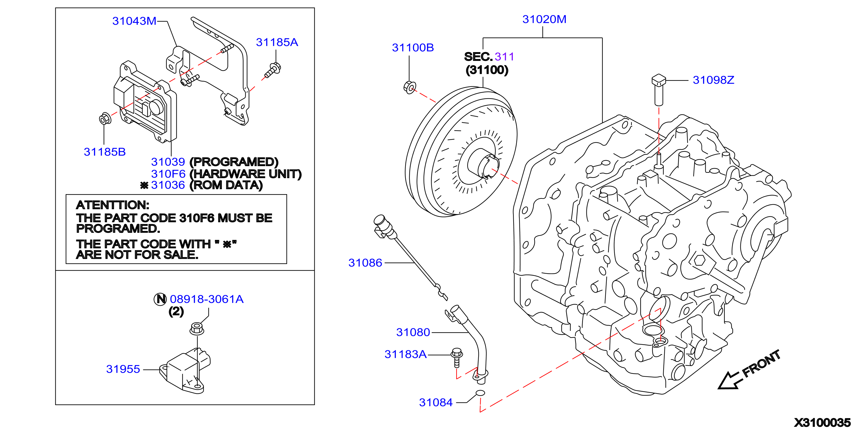 Diagram AUTO TRANSMISSION,TRANSAXLE & FITTING for your Nissan