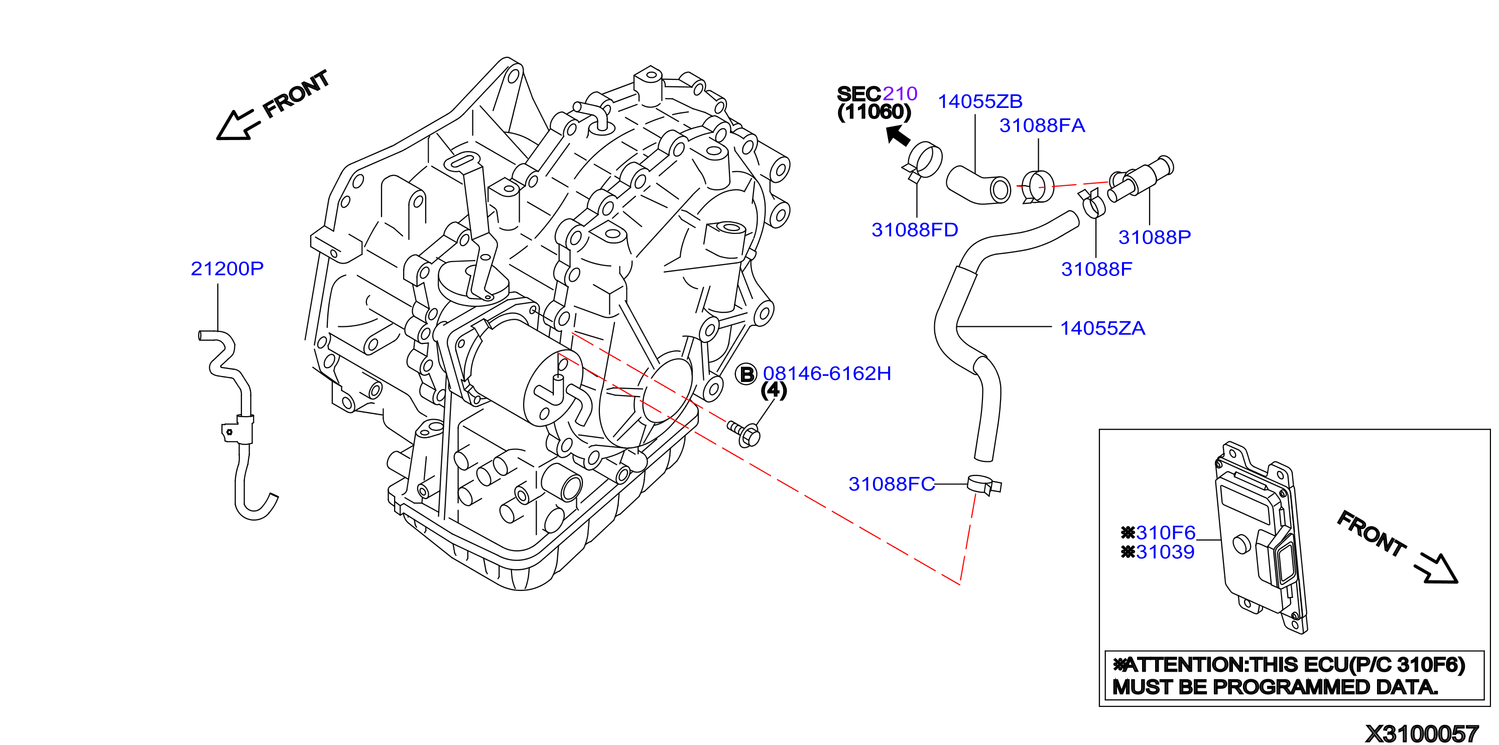 Diagram AUTO TRANSMISSION,TRANSAXLE & FITTING for your Nissan